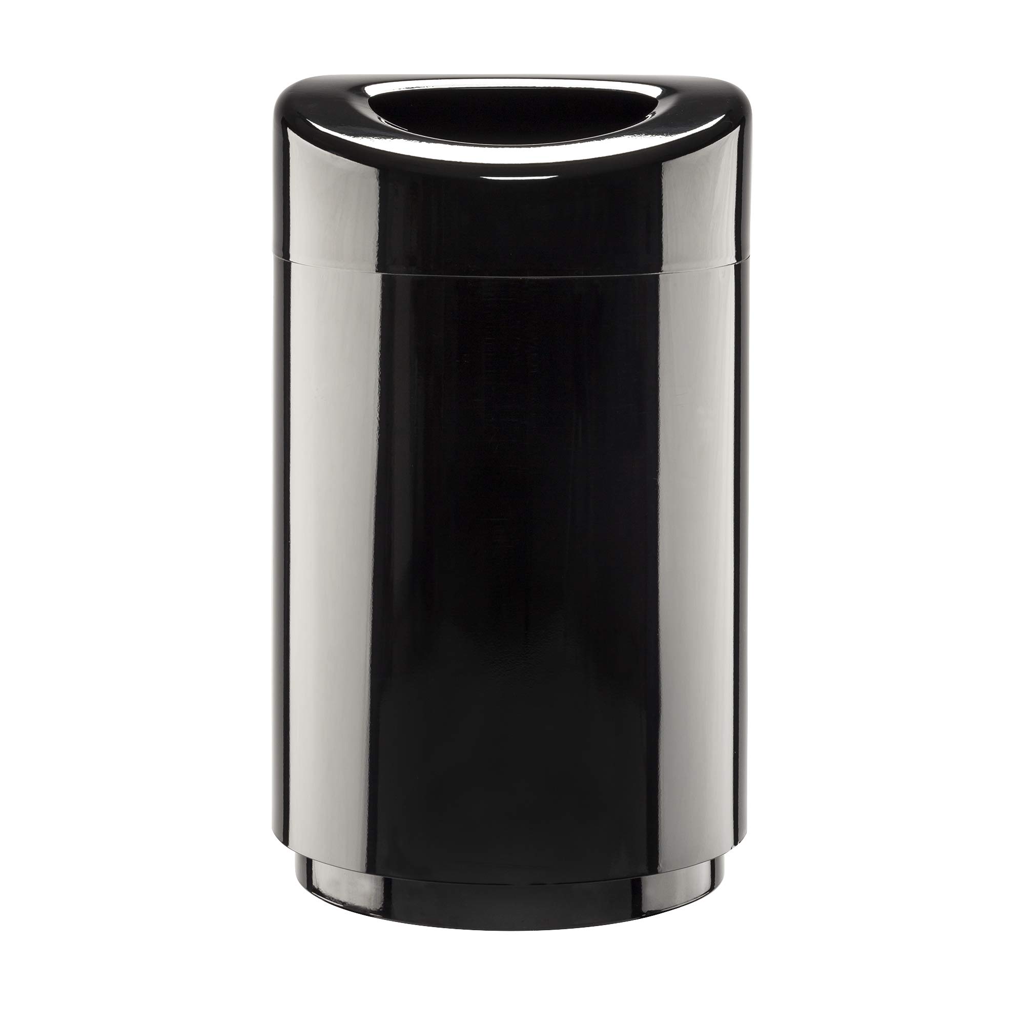Safco 30 Gallon Open Top Trash Can with Hands-Free Disposal - Modern Black Waste Bin for Office, Kitchen & Commercial Use (9920BL)