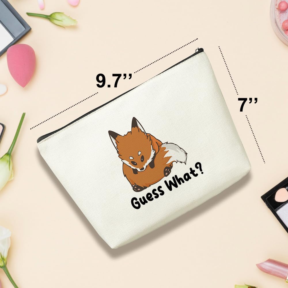 Funny Fox Makeup Bag - Cute Cosmetic Pouch for Women & Girls - Fox Lovers Gift for Sister, Mom, Best Friend - Perfect for Graduation, Mother's Day & Birthday - Travel & Daily Makeup Organizer
