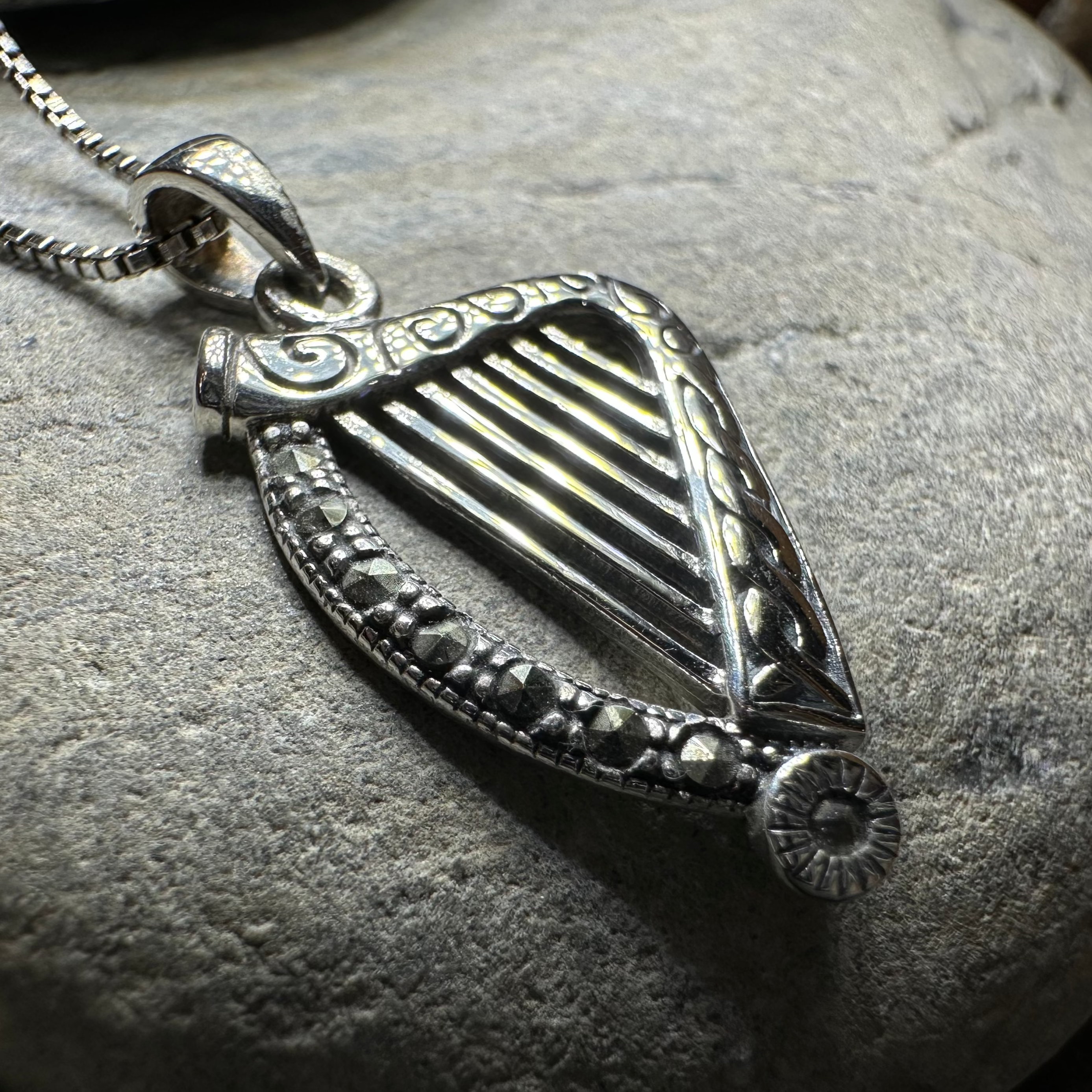 Celtic Harp Necklace for Women - Cinnia Irish Music Jewelry Gift - Perfect for St. Patrick's Day, Irish Weddings & Music Lovers
