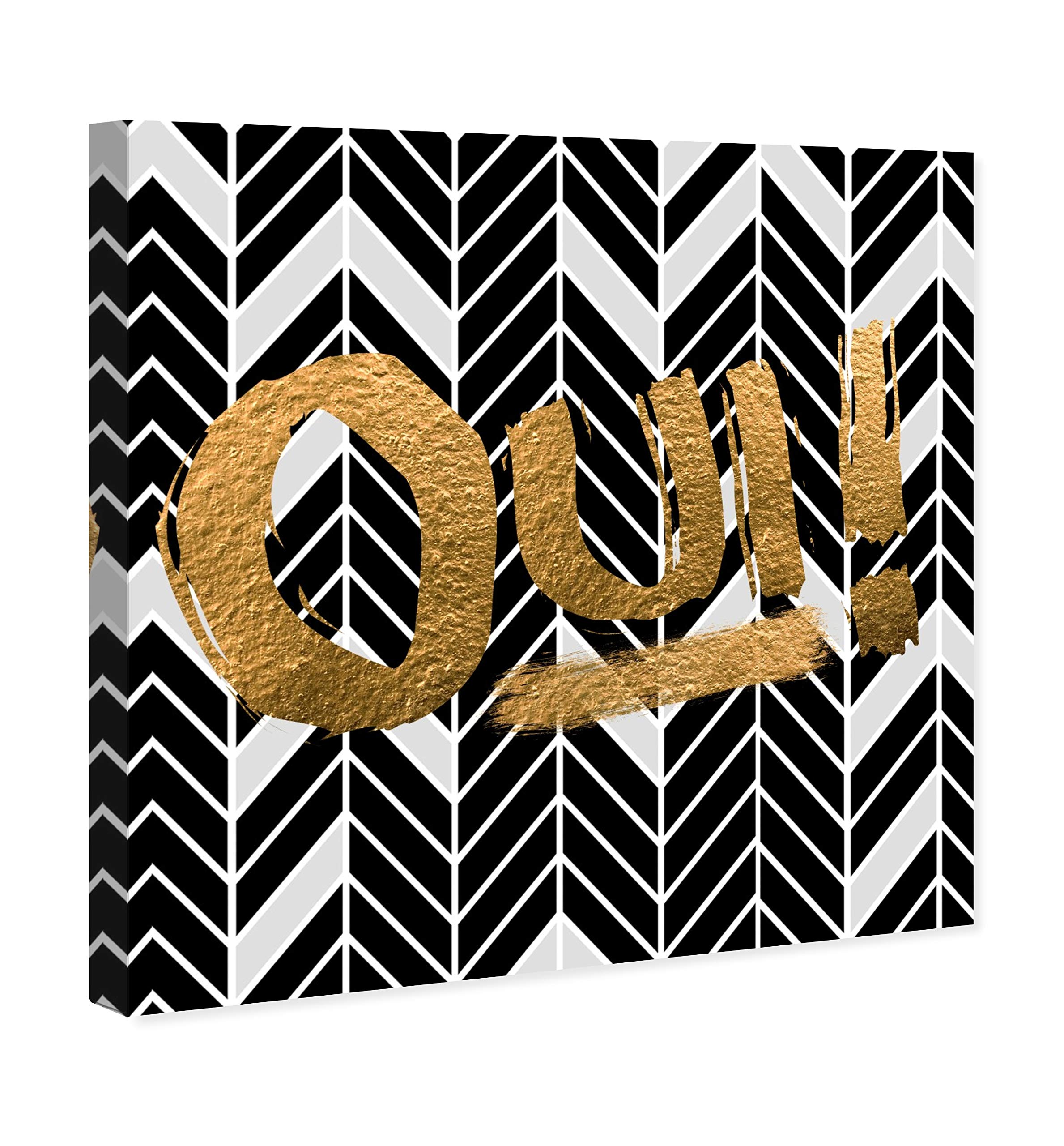 Oui Typography Wall Art Canvas Print - 30x30 Inch Gold & Black Quote Home Decor by Oliver Gal Artist Co. | Perfect for Living Room, Bedroom & Office Décor