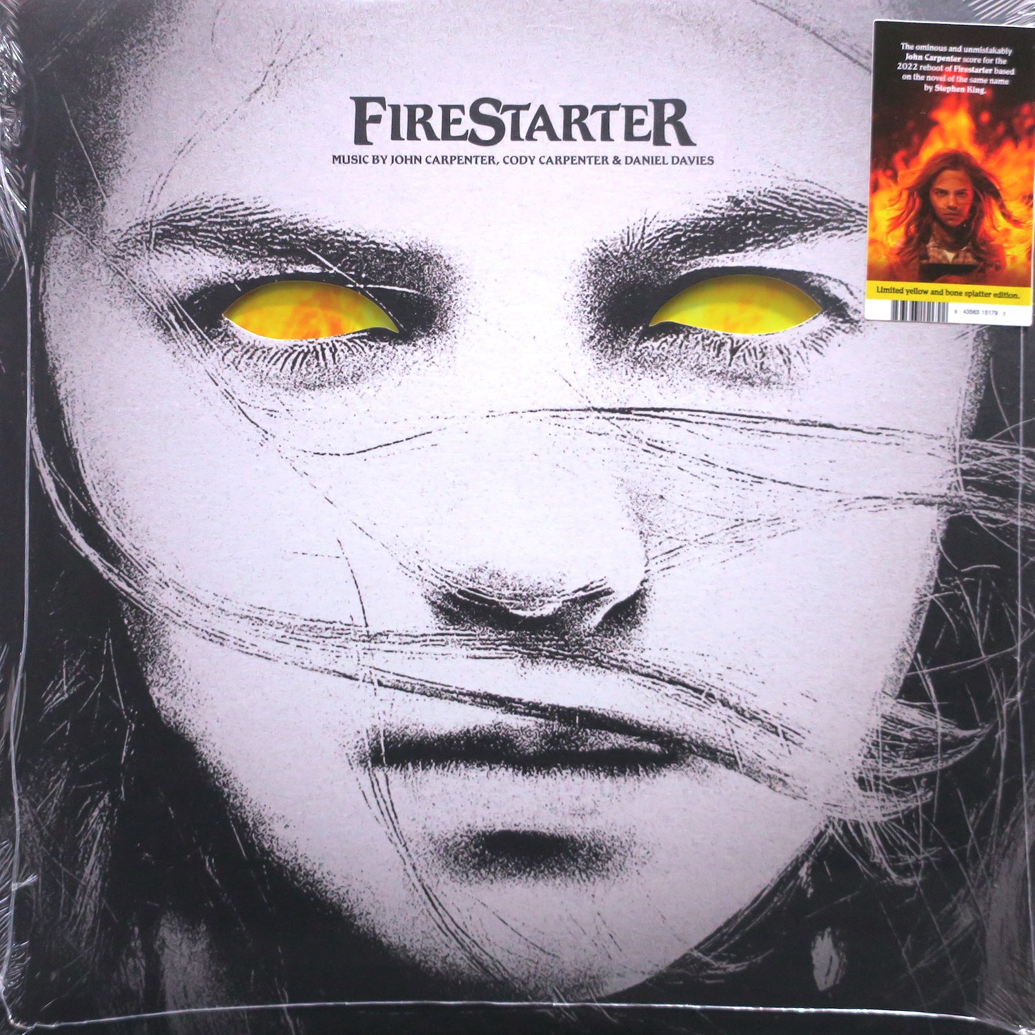 John Carpenter 'FIRESTARTER' Original Motion Picture Soundtrack - Limited Edition Yellow/Bone Vinyl LP - Perfect for Horror Movie Nights & Vinyl Collectors