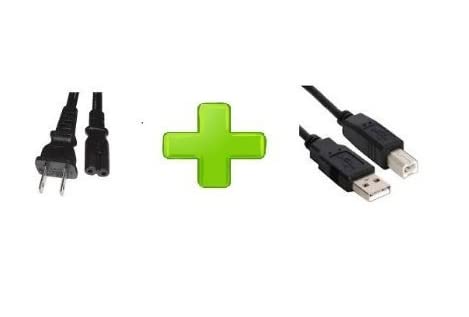 10ft Printer USB Cable & 10ft AC Power Cord for HP OfficeJet Pro 8600 Plus e-All-in-One Printer - Replacement Accessories for Home & Office Printing Needs