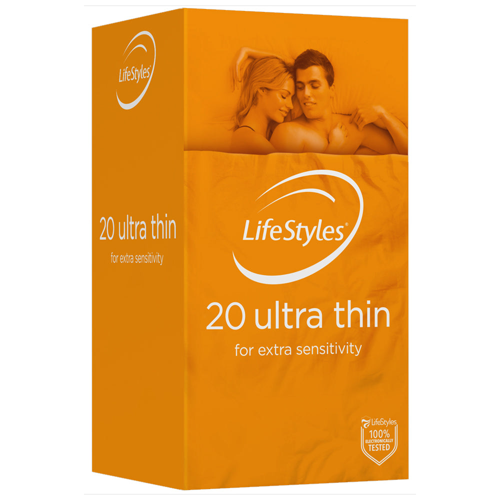 Ansell LifeStyles Ultra Thin Latex Condoms - Premium Protection for Safe Intimacy | Sensitive Feel for Maximum Pleasure | Perfect for Couples & Safe Dating