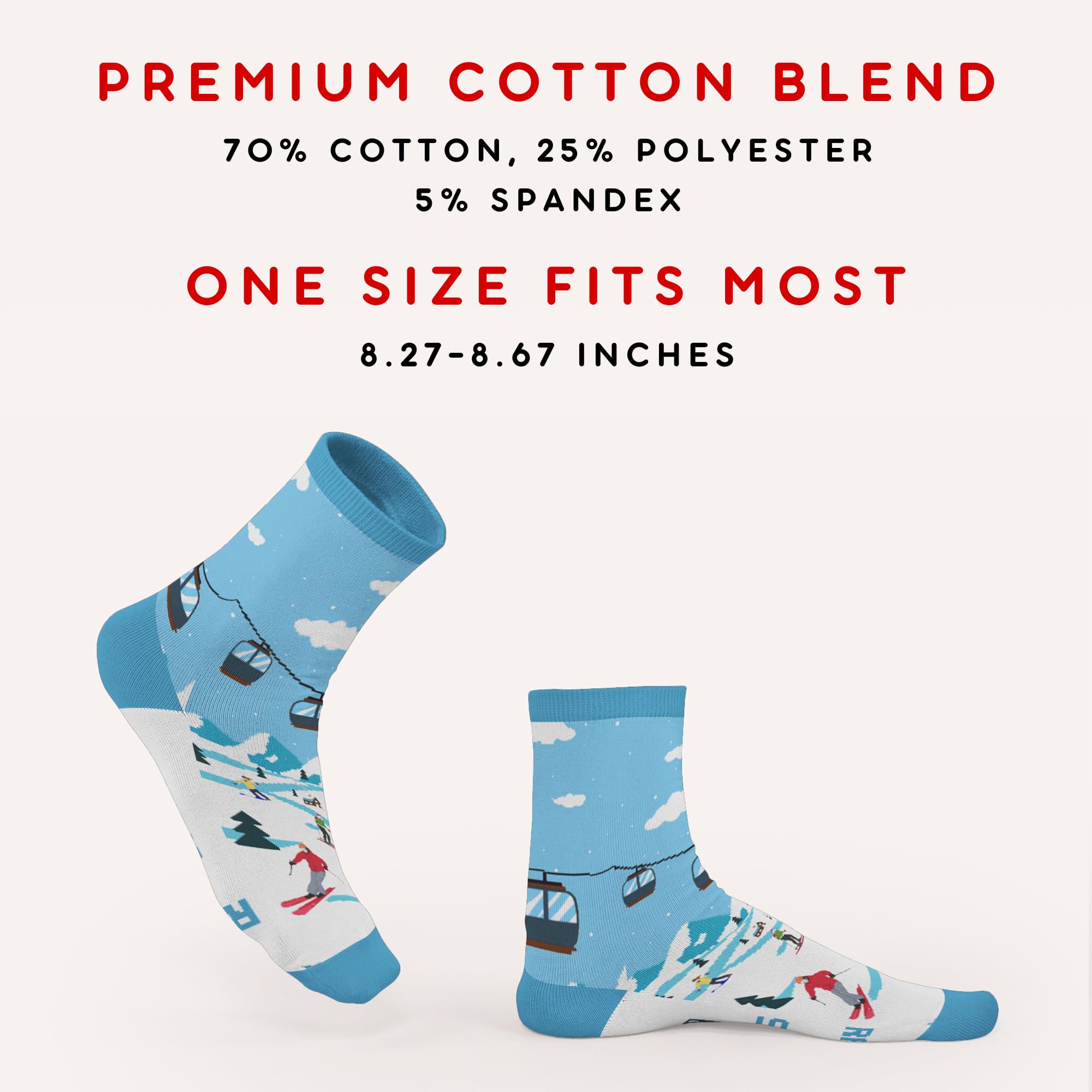 FOURSTUFF Performance Hobby Socks for Skiing, Cycling, Golf, Fishing, Soccer, Camping, Hunting, Hiking & Gaming - Breathable Comfort Socks for Outdoor Sports & Indoor Activities