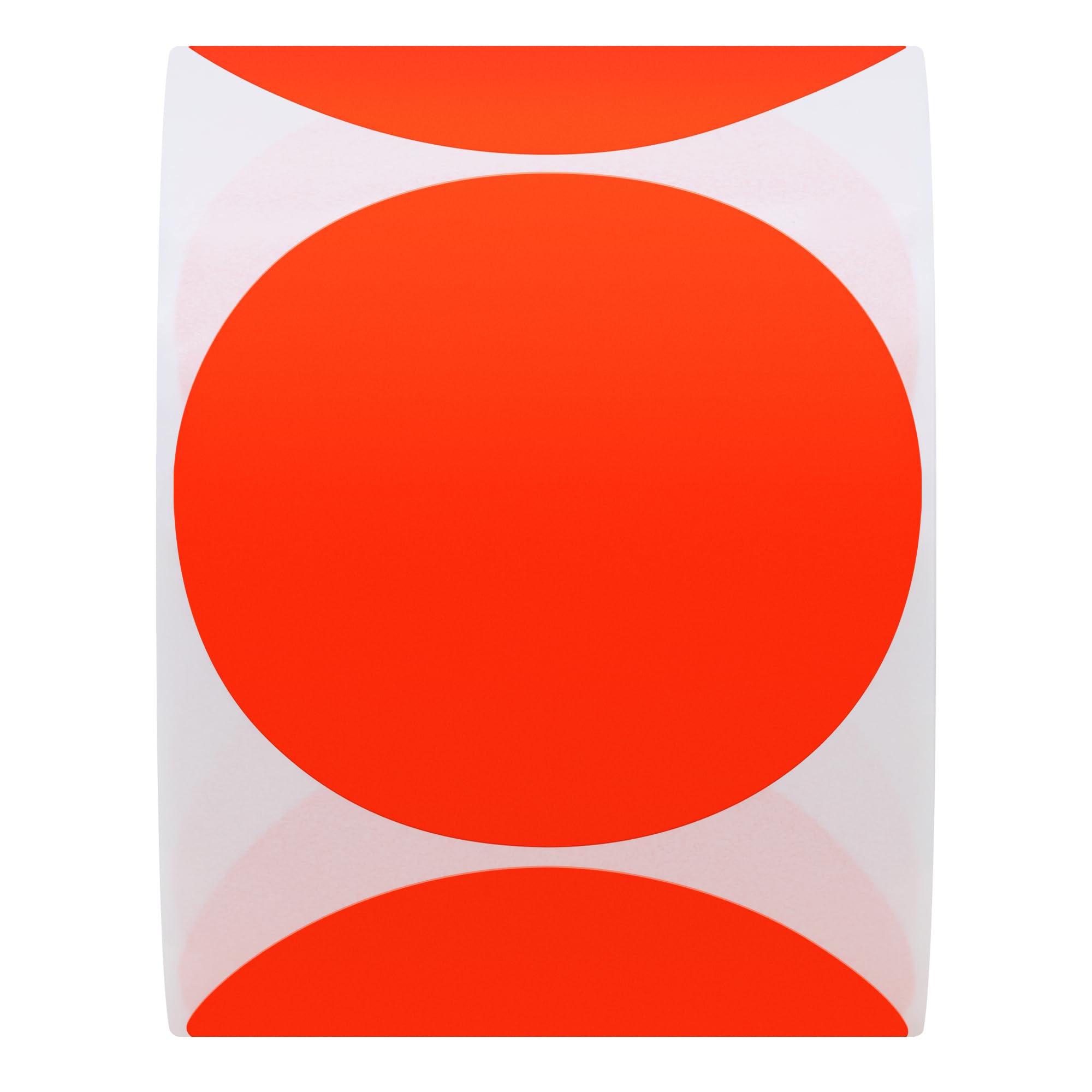 Hybsk 2 Inch Fluorescent Red Blank Shooting Target Stickers - 300 Adhesive Bullseye Pasters per Roll for Gun Range, Archery & Firearm Practice - High Visibility Training Accessories