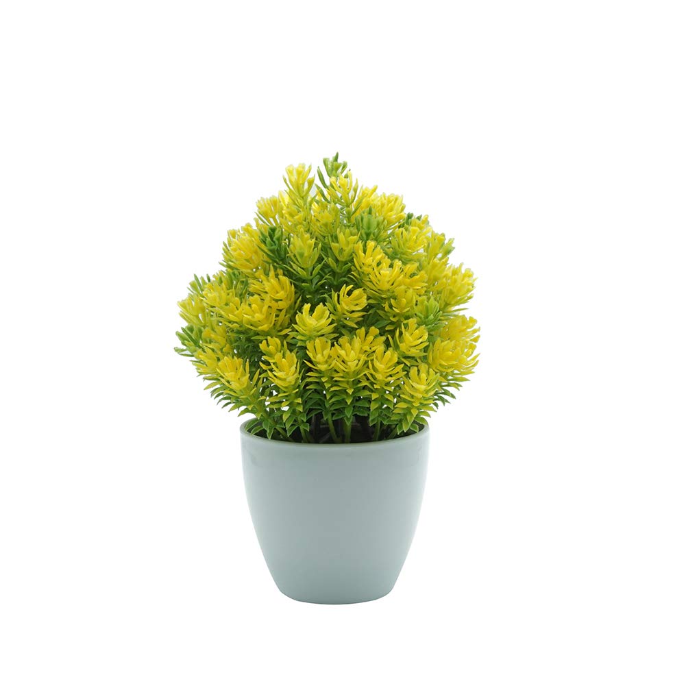 Lucare 1Pc Artificial Bonsai Plant - Potted Yellow Faux Greenery for Home Office Decor, Wedding & Party Centerpiece, Garden & Stage Decoration - Perfect for Indoor & Outdoor Use