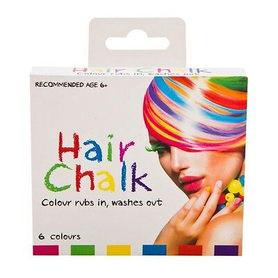 Vibrant Temporary Hair Chalk Set - 6 Pack Non-Toxic & Washable Hair Color for Kids & Adults - Perfect for Parties, Halloween, Cosplay & Festivals