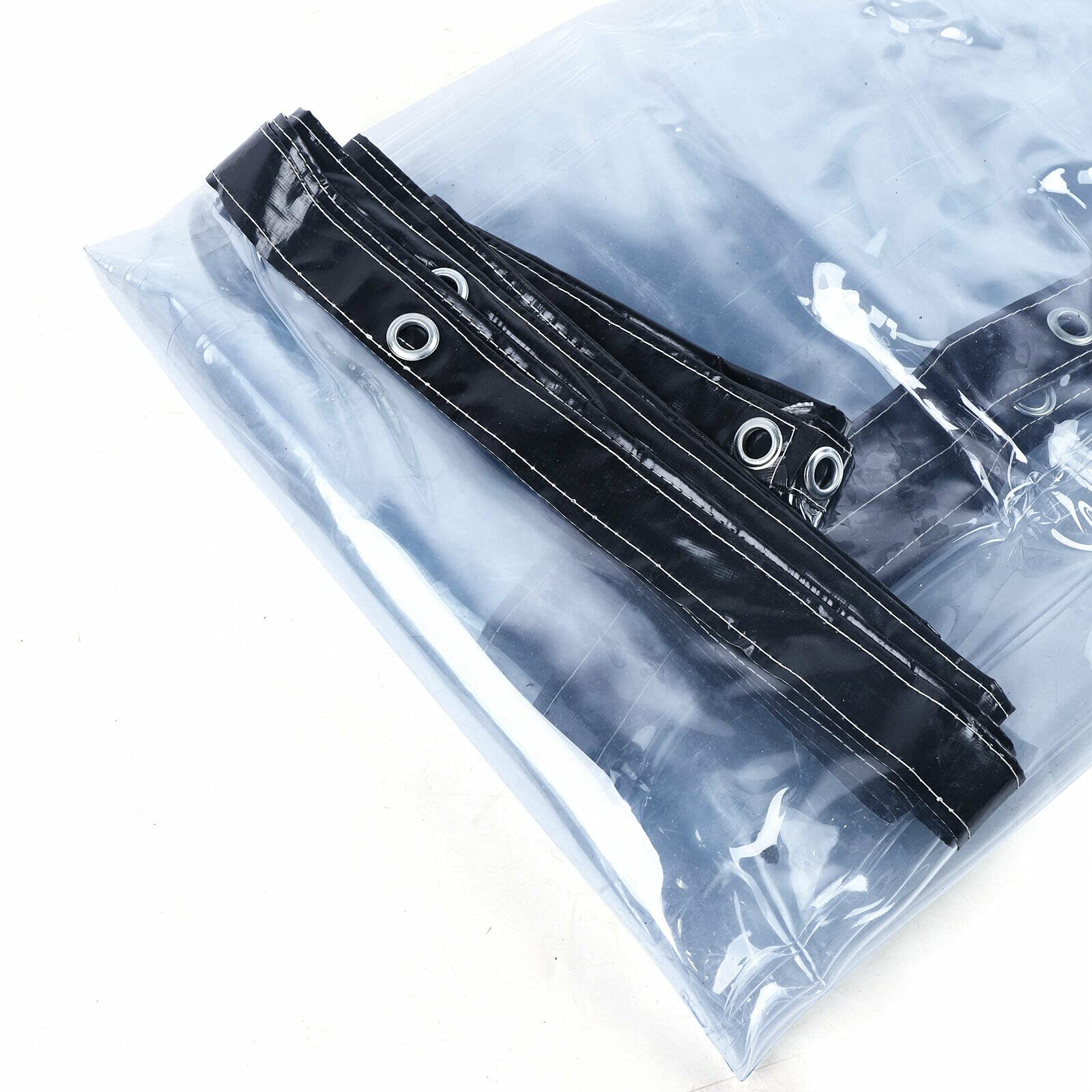 Heavy Duty Clear PVC Vinyl Waterproof Tarp - 8x16FT (2.5x5m) - Transparent Awning Cover for Tents, Canopies, Doors & Windows - UV Resistant, Weatherproof Outdoor Protection for Camping, Patio & Home Use