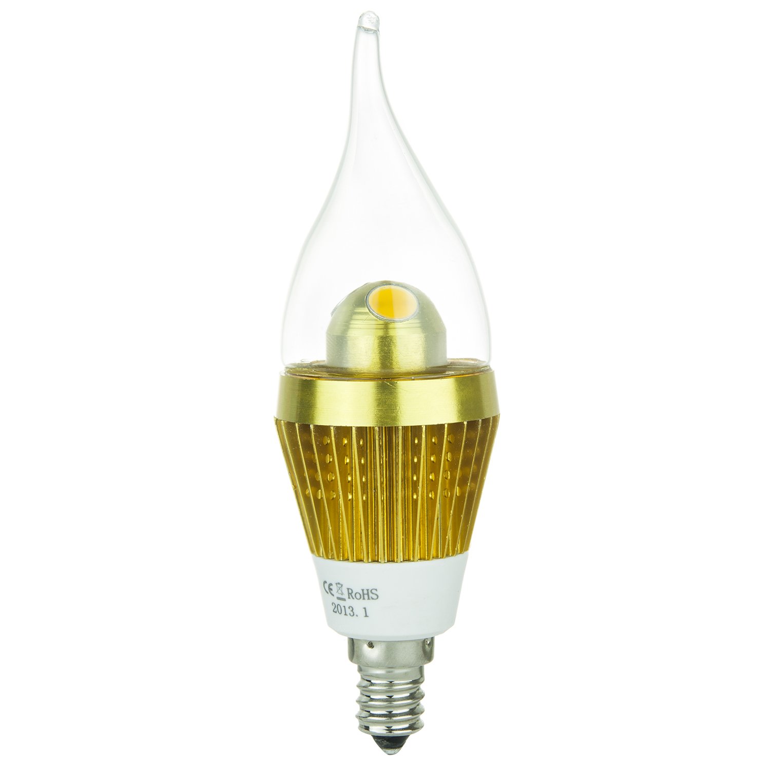 Sunlite 3W LED Candelabra Chandelier Bulb - Warm White (2700K) 120V E12 Base - Energy Efficient Dimmable Light for Dining Room, Bedroom & Living Room Fixtures
