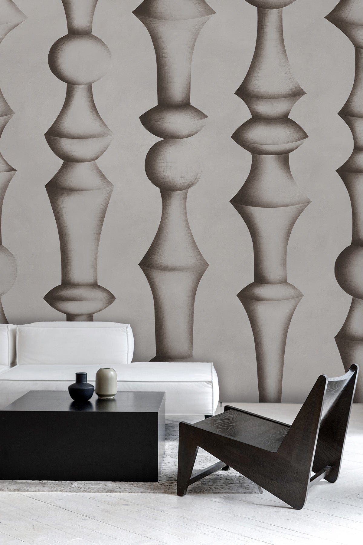Elegant Sculptural Shadow Greige Wall Art - Modern Abstract Home Decor for Living Room, Bedroom & Office