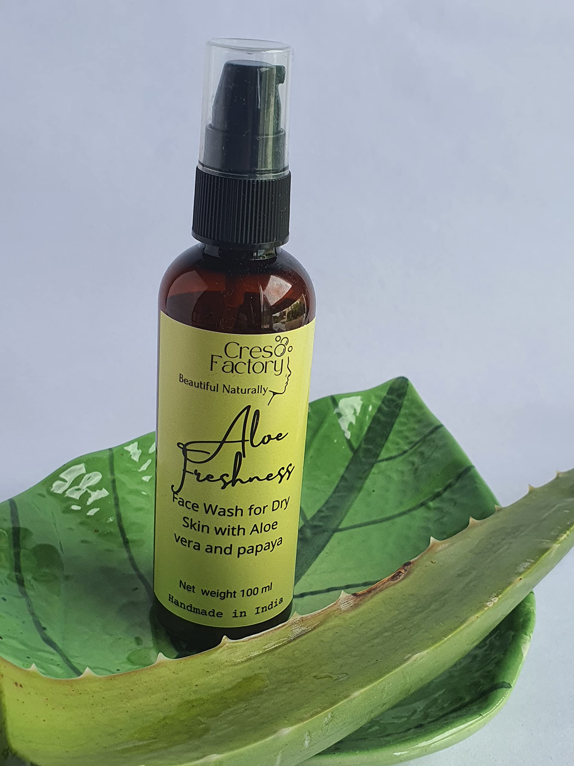 **Creso Factory Aloe Freshness Face Wash for Dry Skin – 100ml | Hydrating & Soothing Cleanser for Sensitive Skin | Perfect for Morning & Night Skincare Routine**