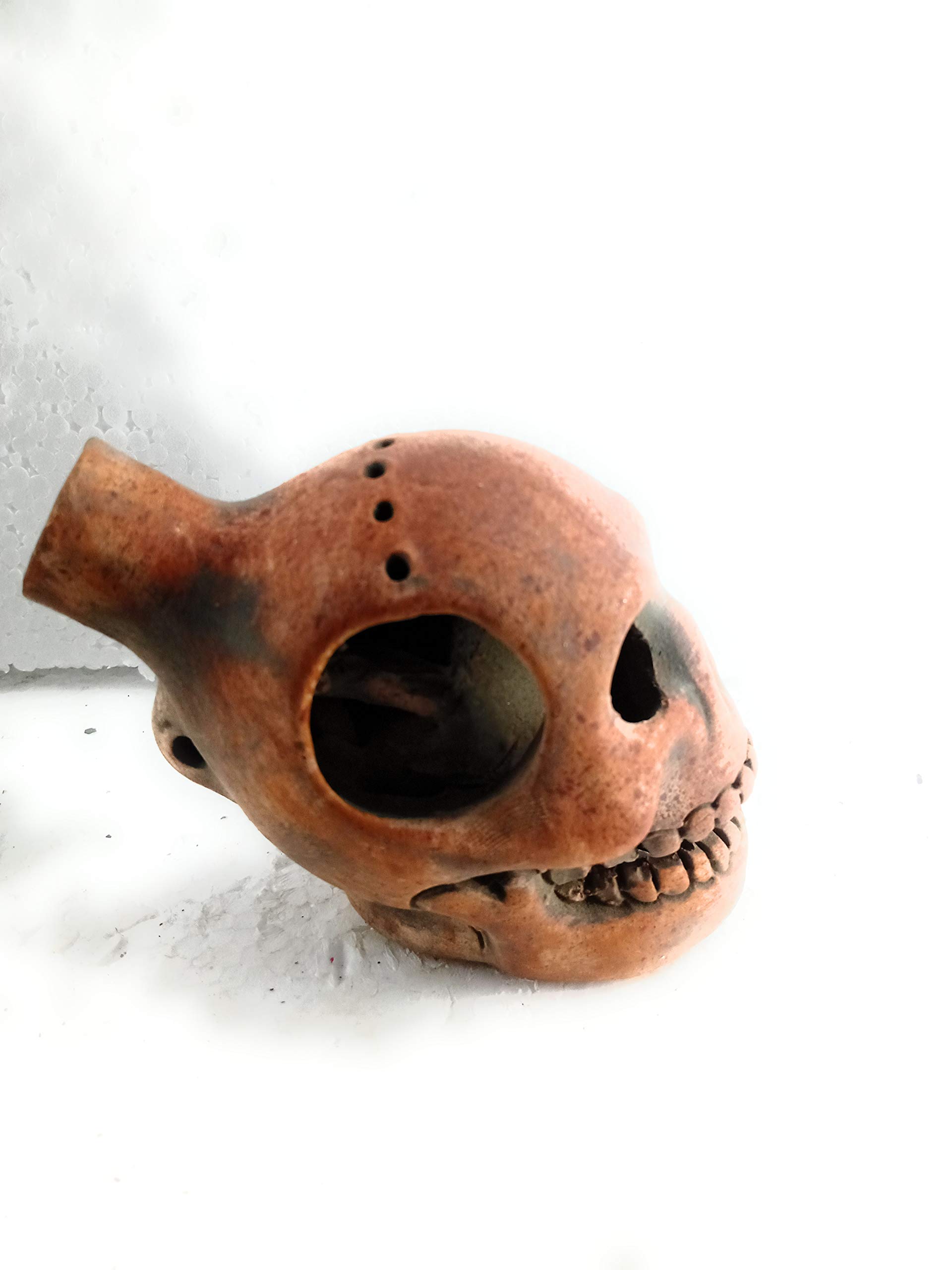 Brutal Scream Death Whistle - Mictlantecuhtli Aztec God of the Dead - Authentic Mexican Pre-Hispanic Craft for Halloween & Day of the Dead - Perfect for Scary Costumes, Haunted Houses & Cultural Events