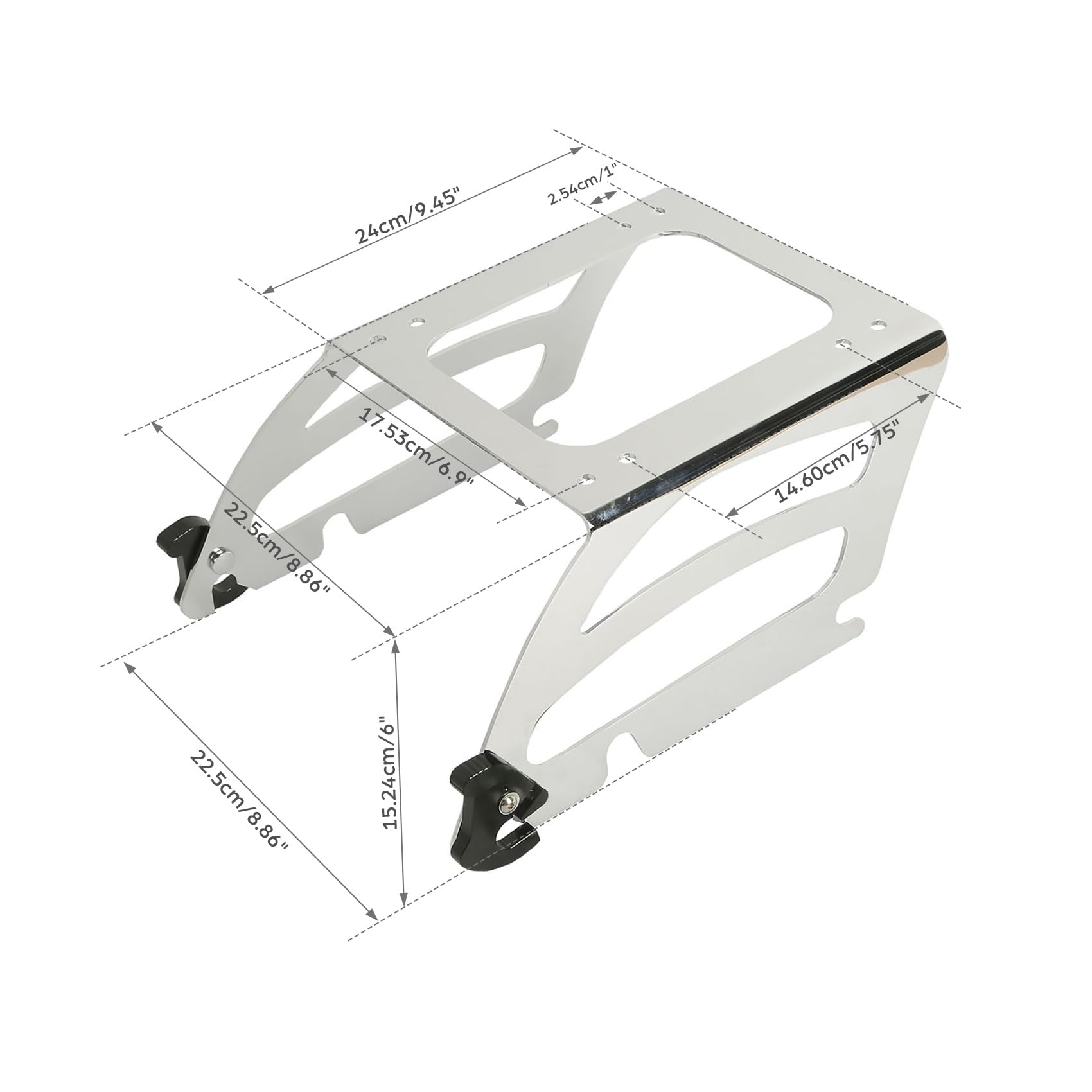 Chrome Solo Tour Pack Trunk Rack for Harley Softail Fat Boy FLSTF 2000-2006 - Durable Motorcycle Luggage Carrier for Long Rides & Road Trips