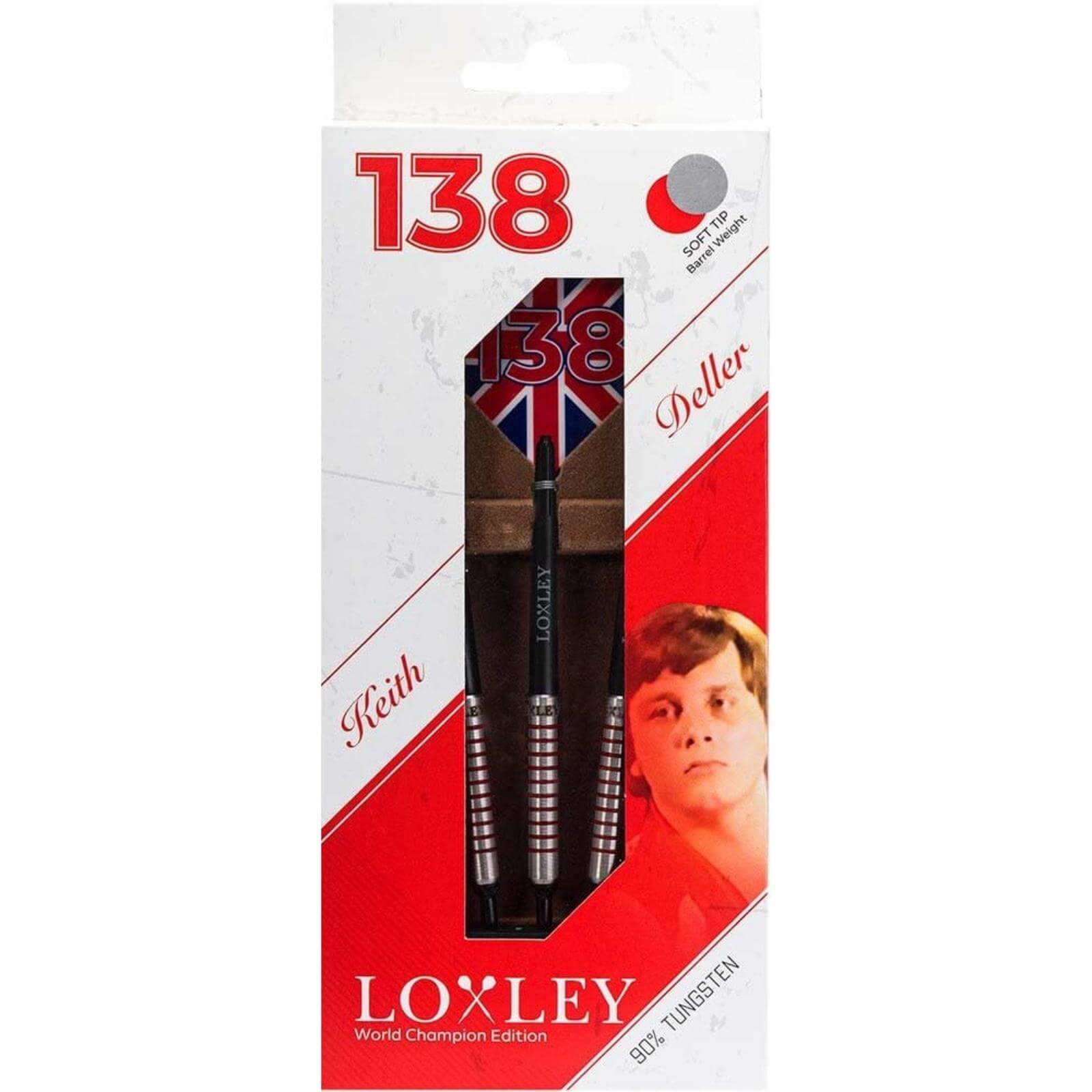 Loxley Keith Deller 90% Tungsten Soft Tip Darts 17g - Professional Darts for Bars, Pubs & Home Game Rooms