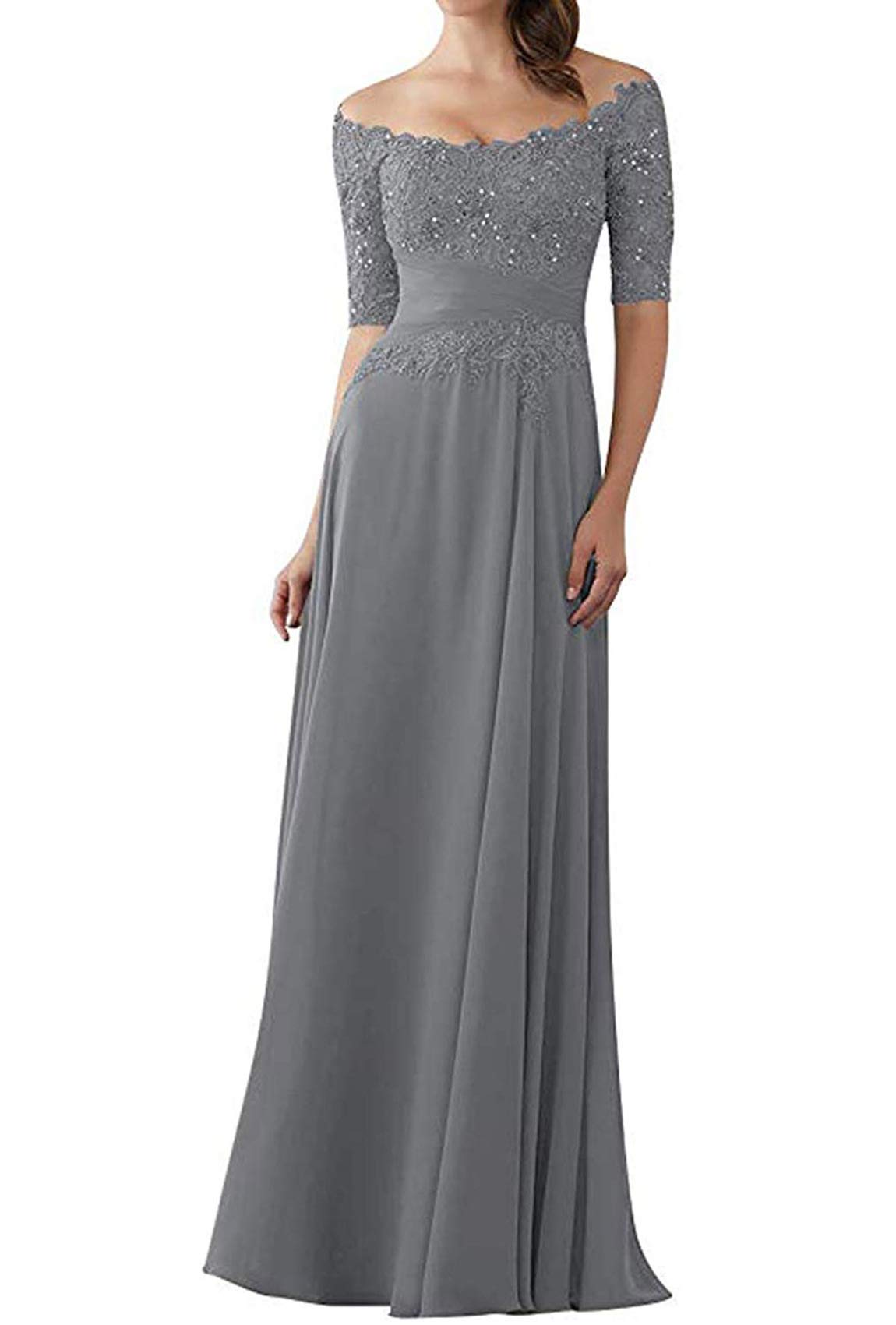 BeautBoy Women's Lace Sequins Mother of The Bride Dress - Short Sleeve Prom Evening Gown for Wedding, Formal Party & Special Occasions | Elegant A-Line Cocktail Dress with Beaded Details (Style P35)