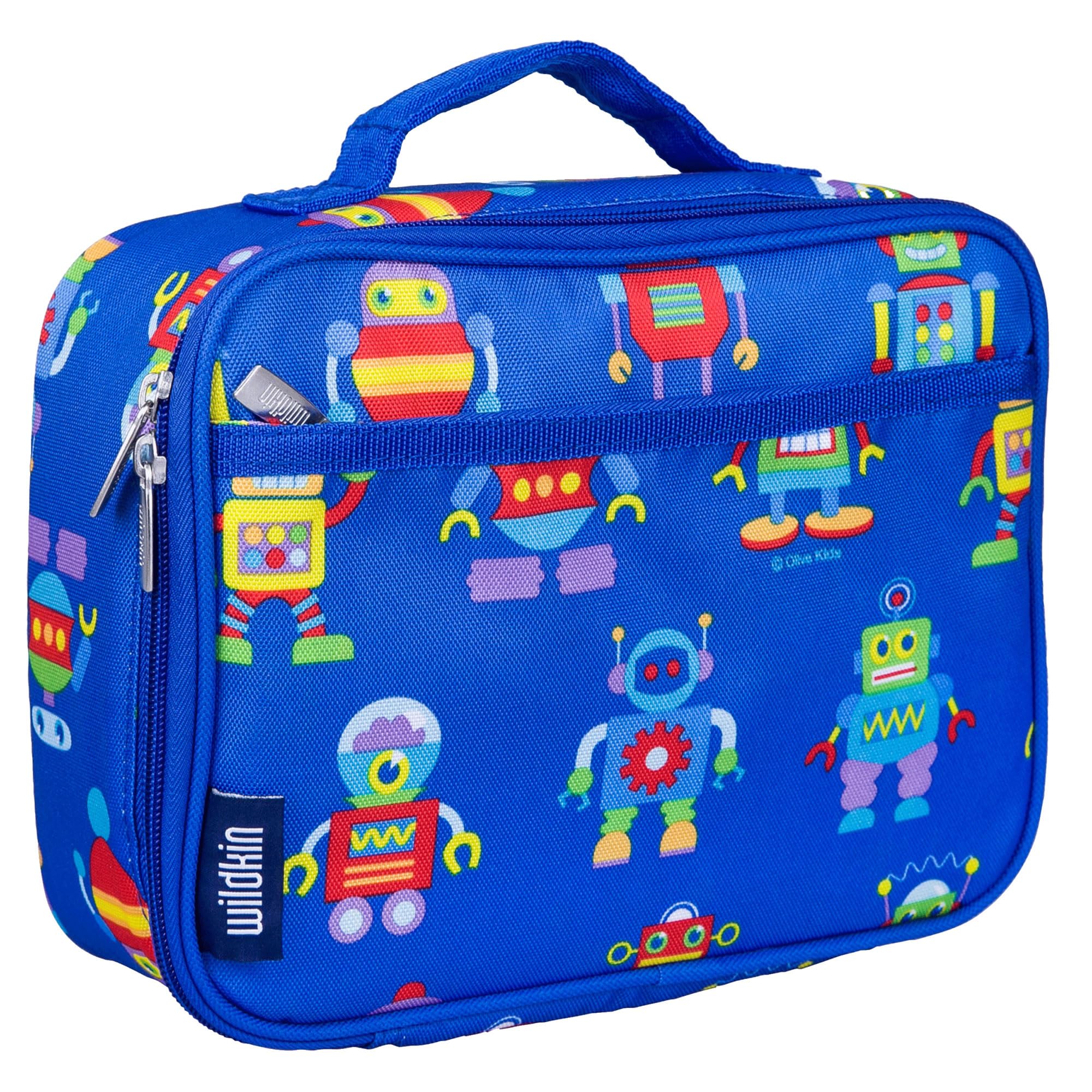 Wildkin Kids Insulated Lunch Box - Leak Proof Reusable Lunch Bag for School, Travel & Picnics - BPA Free Food Container with Cool Robots Design - Perfect for School Lunches, Day Trips & Outdoor Activities