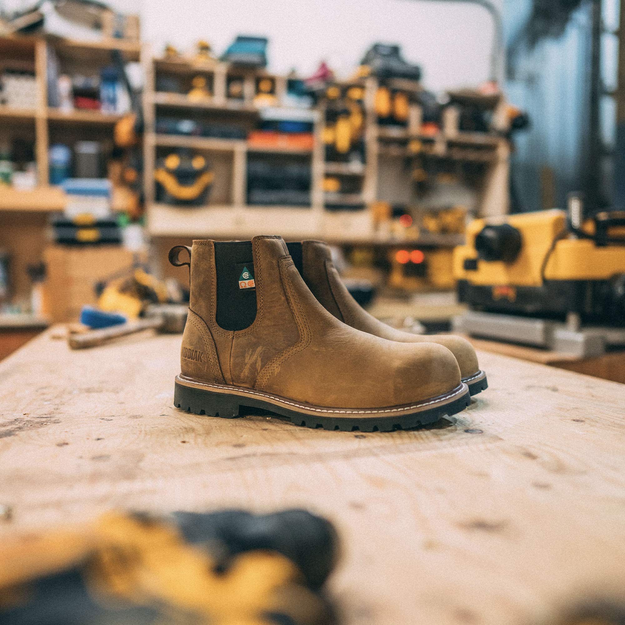 Kodiak Men's McKinney Composite Toe Water-Resistant Chelsea Work Boots - Slip Resistant Safety Shoes for Construction, Warehouse & Industrial Work