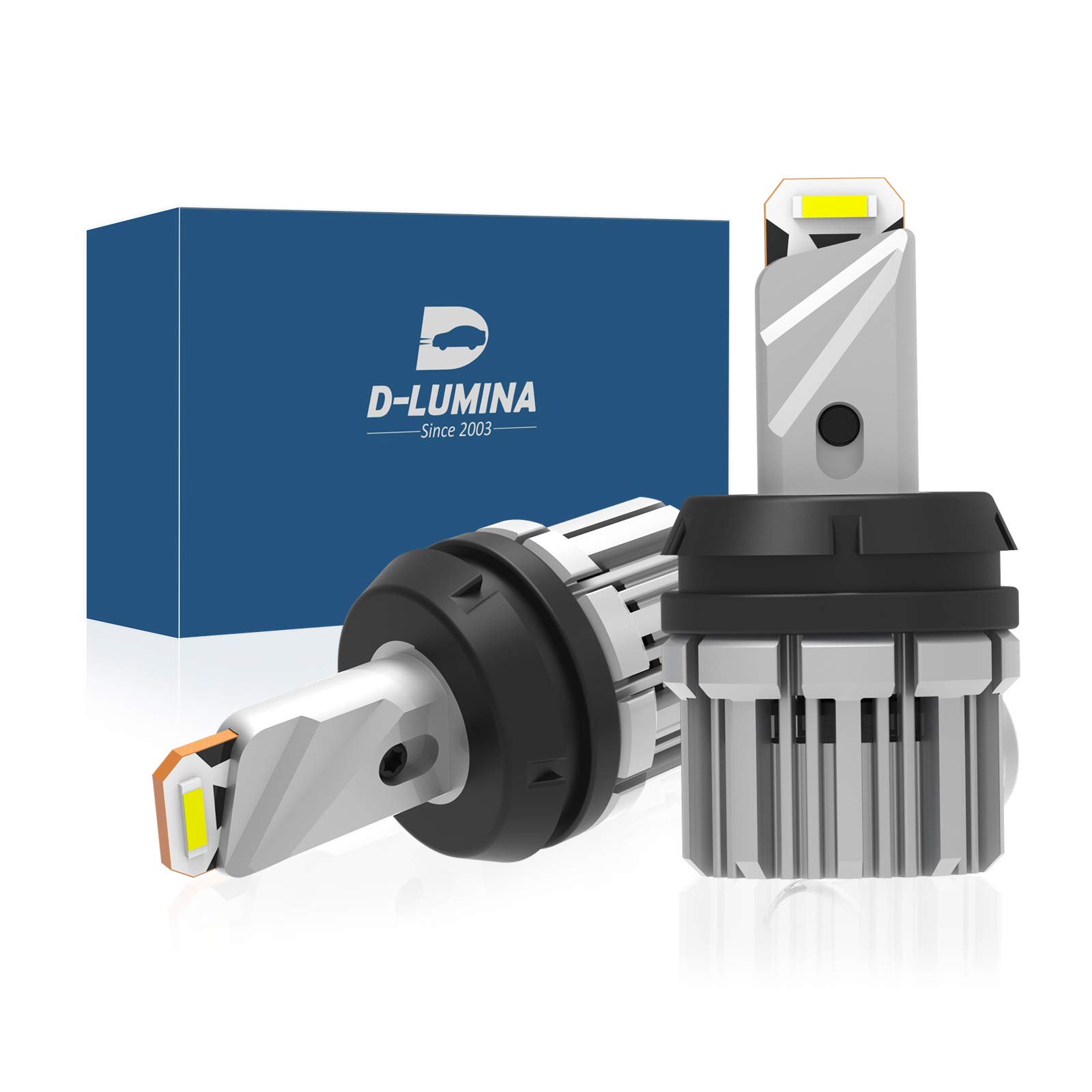 D-Lumina 1156 LED Backup Reverse Light Bulbs - 5600 Lumens, 21W, 2-SMD CSP Chips, BA15S P21W 7506 1141 1073 - Super Bright Canbus Error Free LED Bulbs for Car & Truck Reverse Lights - Plug & Play, 6000K White (Pack of 2) - Perfect for Nighttime Parking, Reversing Safety & Enhanced Visibility