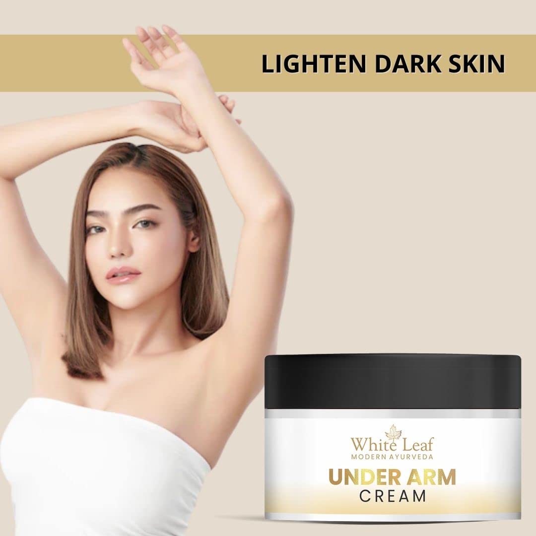 White Leaf Underarm Whitening Cream 50g - Skin Brightening & Lightening | Odor Removal & Skin Repair | For Smooth, Even Skin Tone at Home & Salon