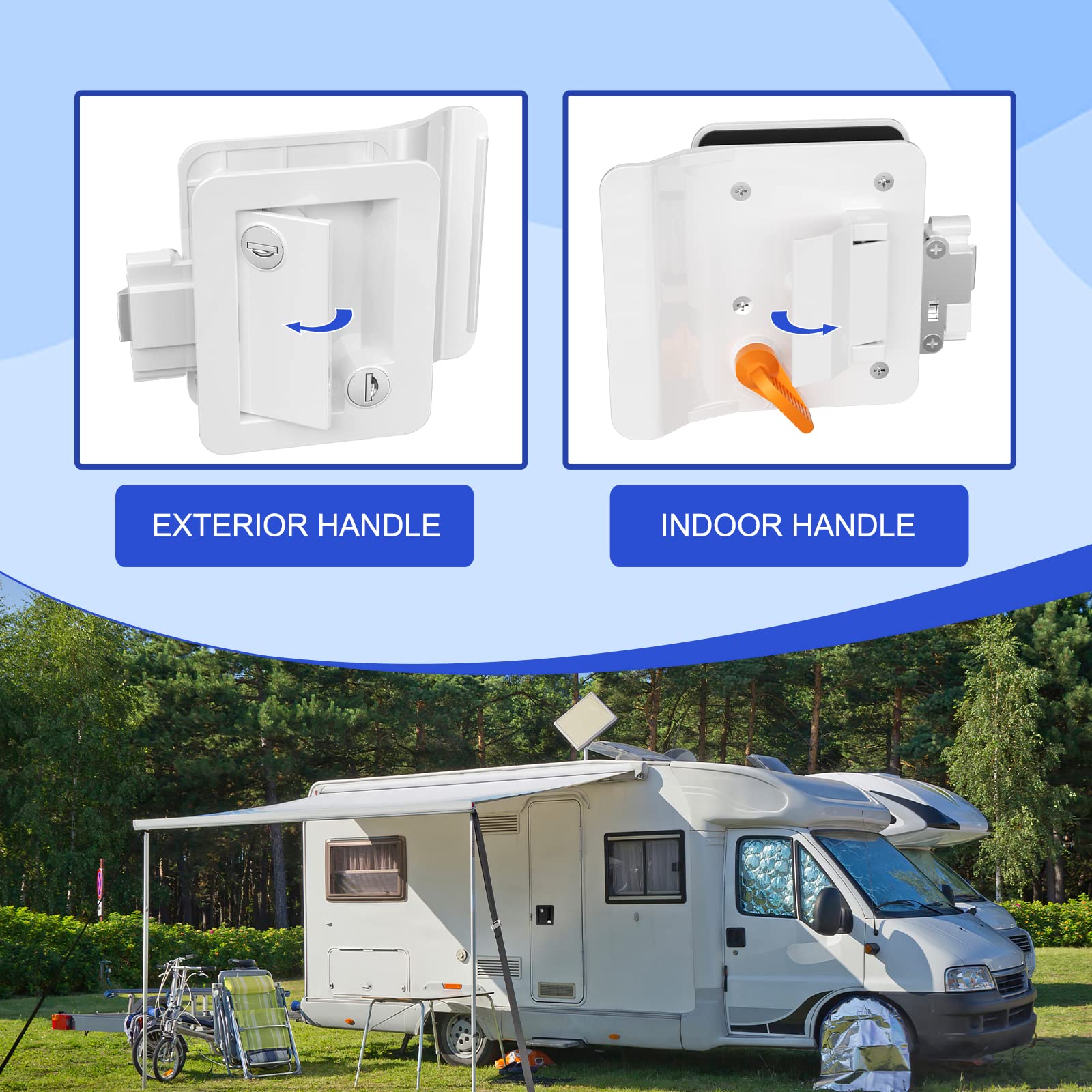 Upgraded Chrome RV Door Lock RL001 - Heavy Duty Paddle Deadbolt Camper Door Latch Replacement Kit for Travel Trailers, Horse Trailers & Cargo Haulers | Secure Entry for Campers, Trailers & Mobile Homes