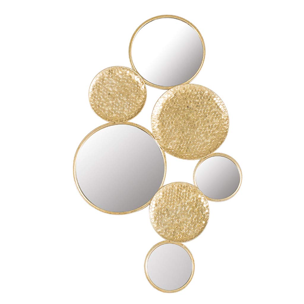 European Wall Mirror with Metal Geometric Pattern - 38.6 x 38.6 Inches, Modern Hanging Mirror for Living Room, Bedroom, Entryway - Perfect for Home Decor, Vanity & Wall Accent