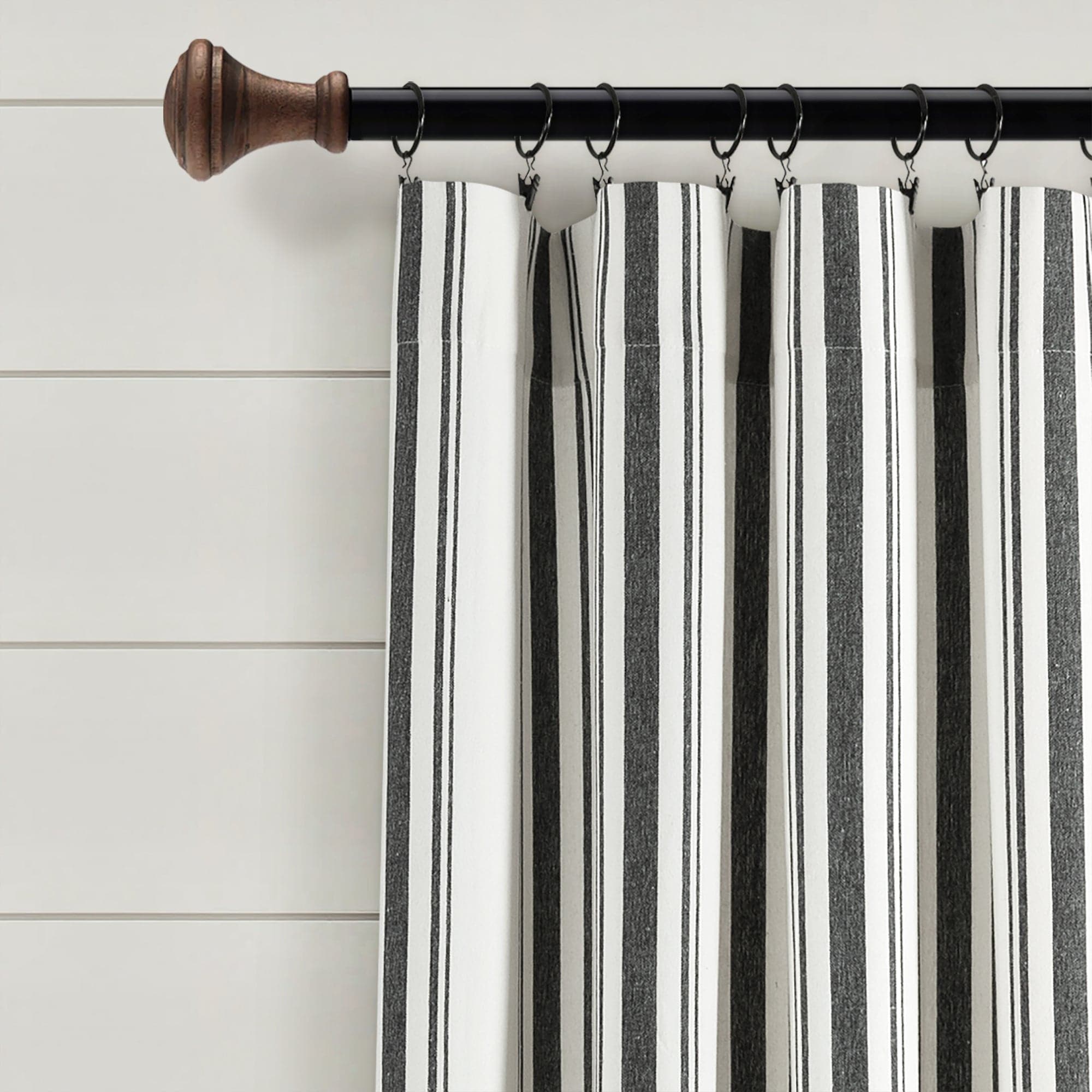 Farmhouse Stripe Yarn-Dyed Recycled Cotton Blend Window Curtain Panel Set - Blackout Thermal Insulated Drapes for Living Room, Bedroom & Nursery (2 Panels, 52x84 Inch) - Perfect for Rustic, Modern & Farmhouse Home Decor