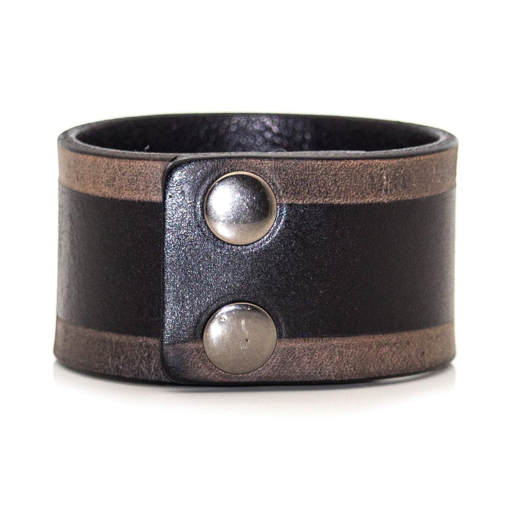 Punk Rock Adjustable Snap Wristband - Faux Leather Arm Cuff Bracelet with Print Pattern | Edgy Fashion Accessory for Concerts, Festivals & Gothic Style Outfits