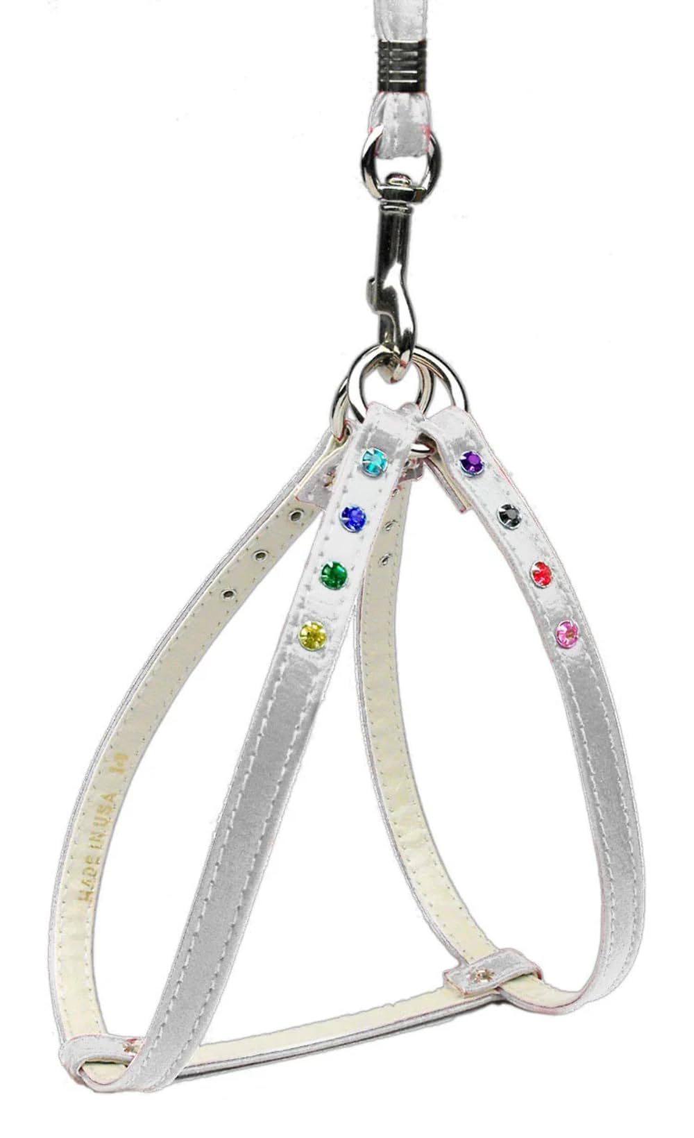 Puppy Step-In Harness with Adjustable Straps - Pink Confetti Jewel Design for Small Dogs & Pets - Perfect for Walks, Training & Outdoor Adventures