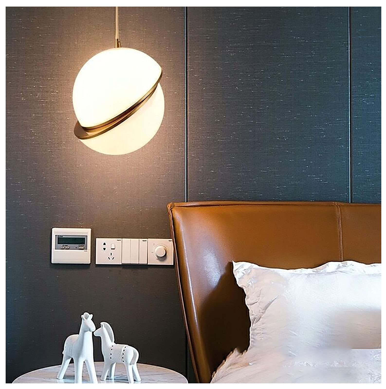 Modern Spherical Table Lamp for Restaurant, Bar, Coffee Shop, Study & Bedroom - Stylish Single Head Small Chandelier Lighting for Home Decor & Ambiance