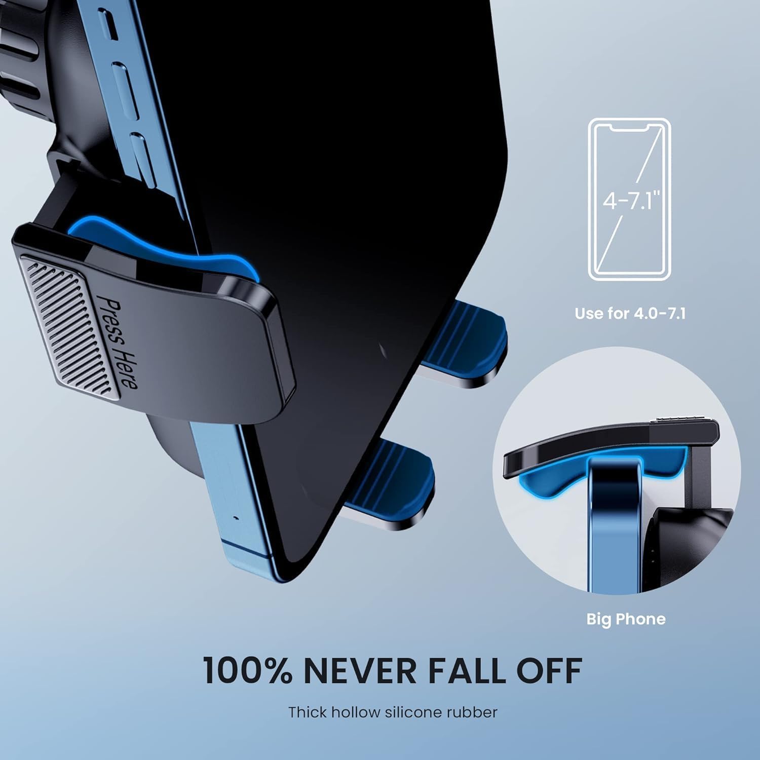 TICILFO Universal Car Phone Holder with Military-Grade Suction Cup - 360° Adjustable Dashboard Mount for iPhone & Smartphones - Perfect for GPS Navigation, Hands-Free Calling & Road Trips