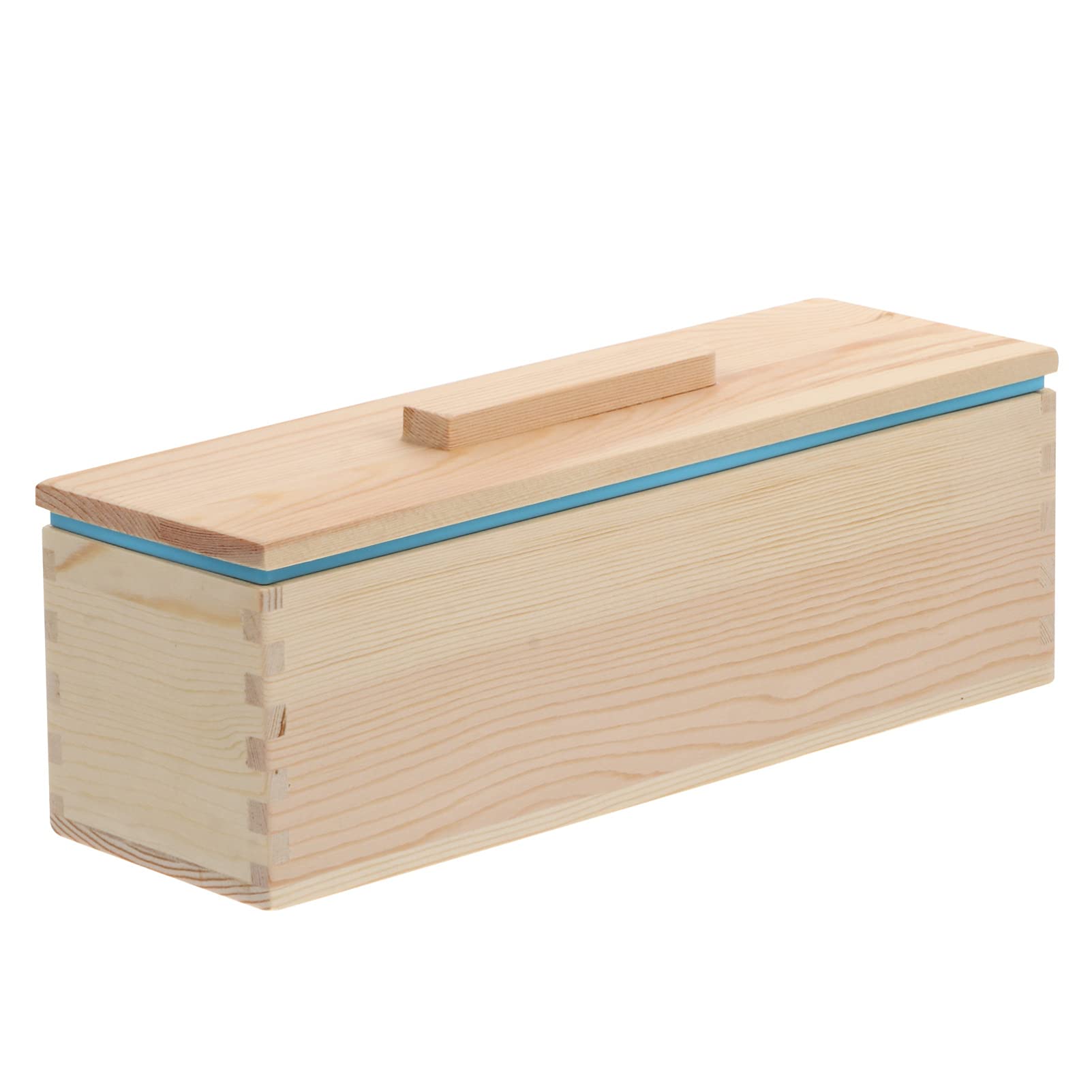 VICASKY Silicone Soap Loaf Molds with Wooden Lid - Flexible Rectangular Soap Making Molds for DIY Handmade Soap, Candles & Chocolate - Perfect for Crafting, Gifts & Home Spa Use (Blue)