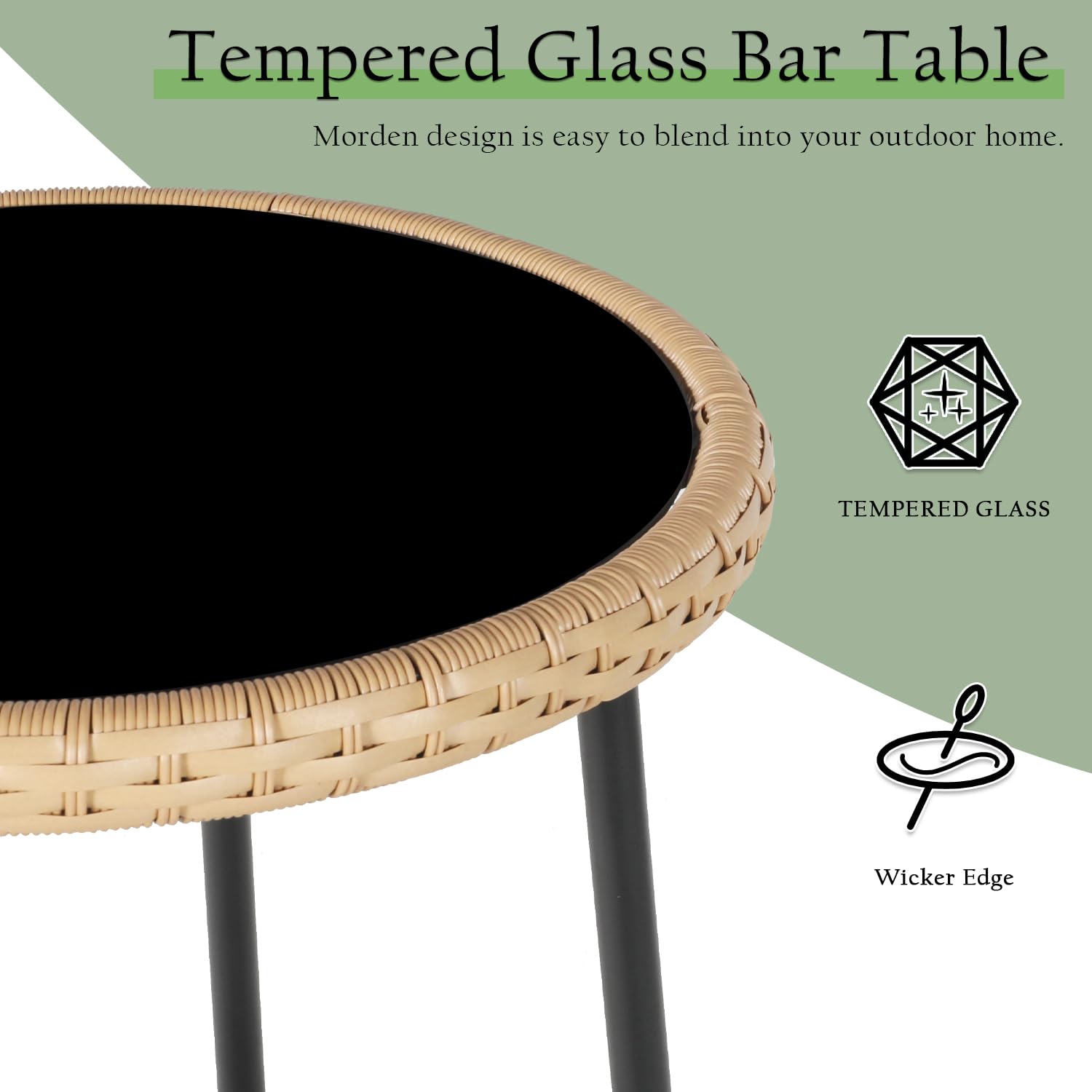 LYNSLIM 3-Piece Outdoor Bar Set - 22