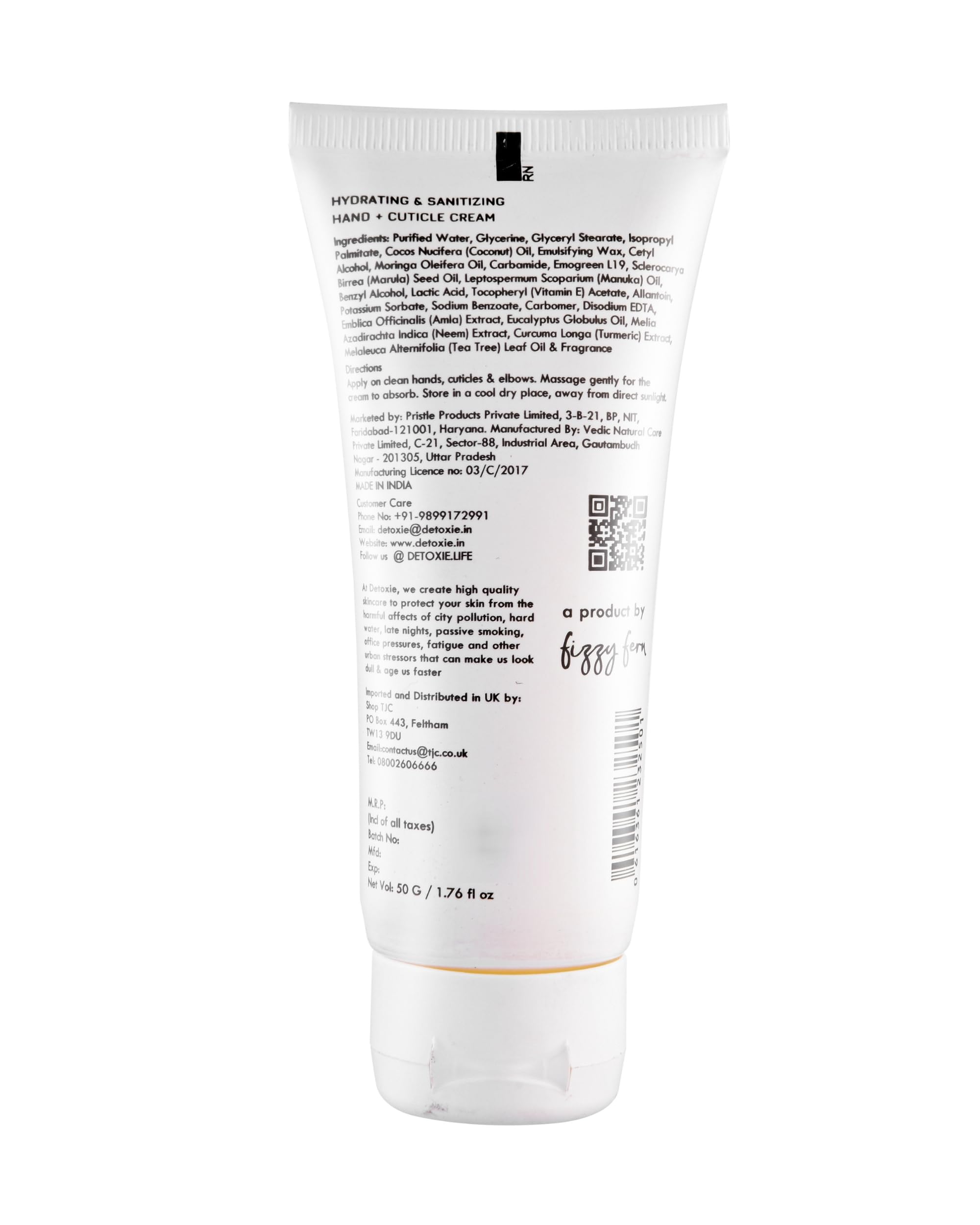 Detoxie Hydrating & Softening Hand Cream for Dry, Rough Hands - Manuka Oil, Marula Oil, Shea Butter & Neem Infused - Anti-Bacterial Moisturizer (50g) | Perfect for Winter Care, Office Use & Travel Skincare