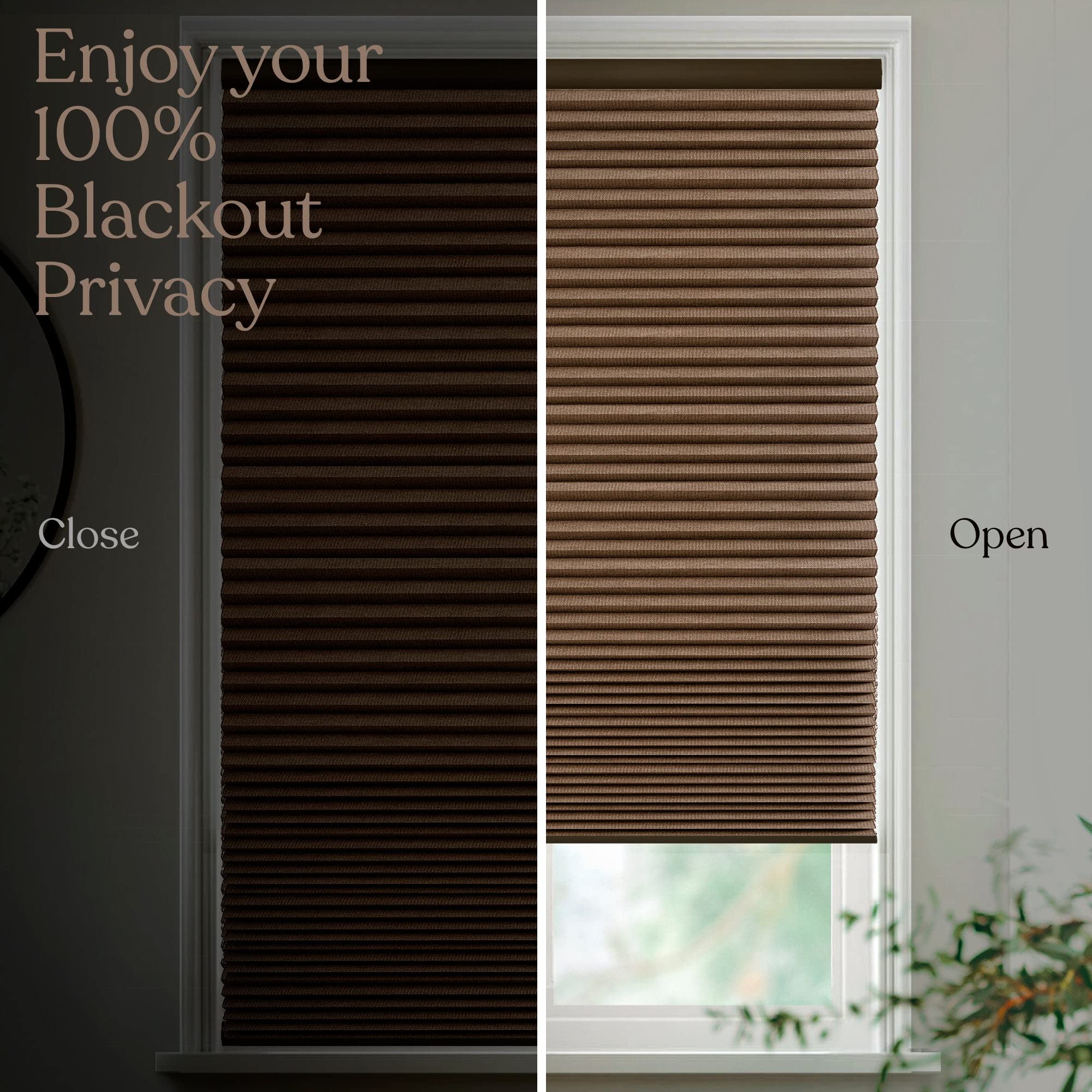 Premium Blackout Cellular Shades - Cordless Honeycomb Blinds for Windows with 1.5