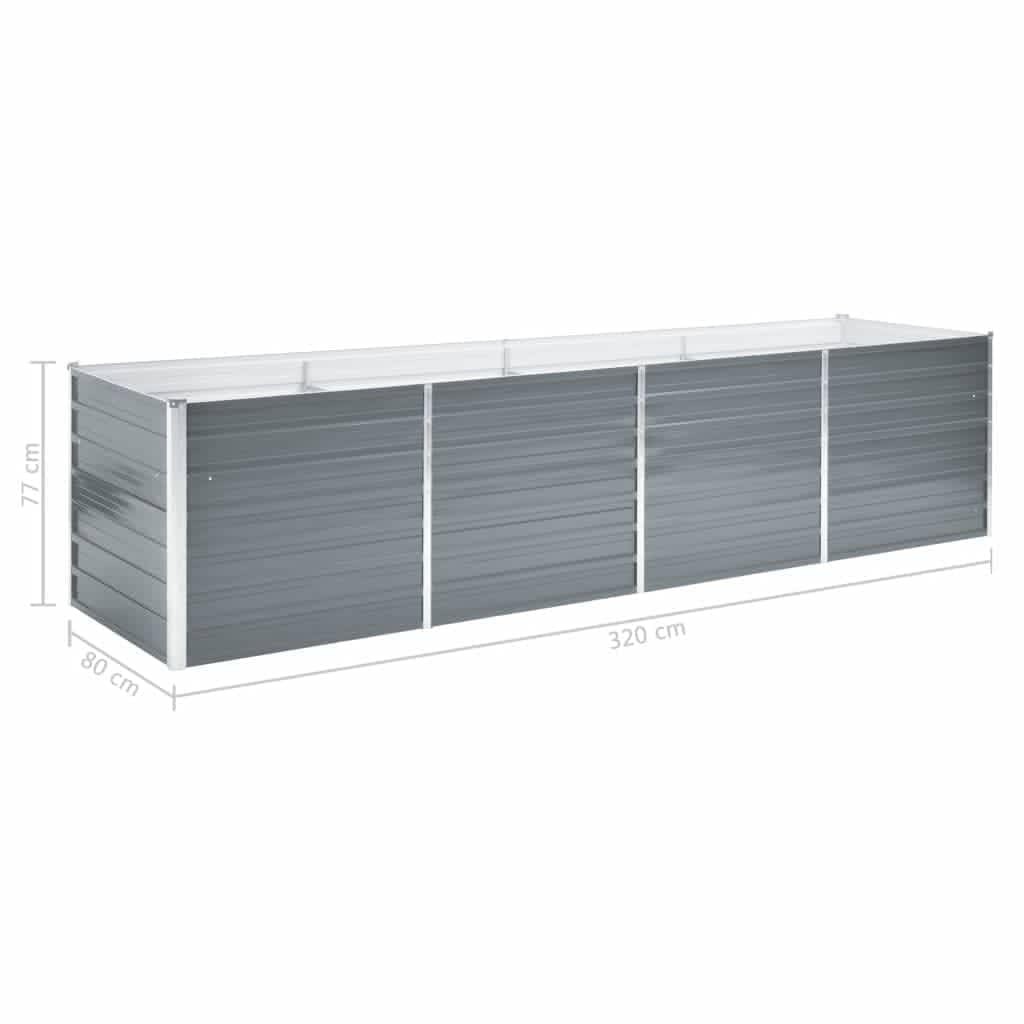 vidaXL Galvanized Steel Raised Garden Bed - Outdoor Planter Box for Vegetables, Herbs & Flowers - Perfect for Patio, Backyard & Urban Gardening - Durable & Weather-Resistant (Gray)