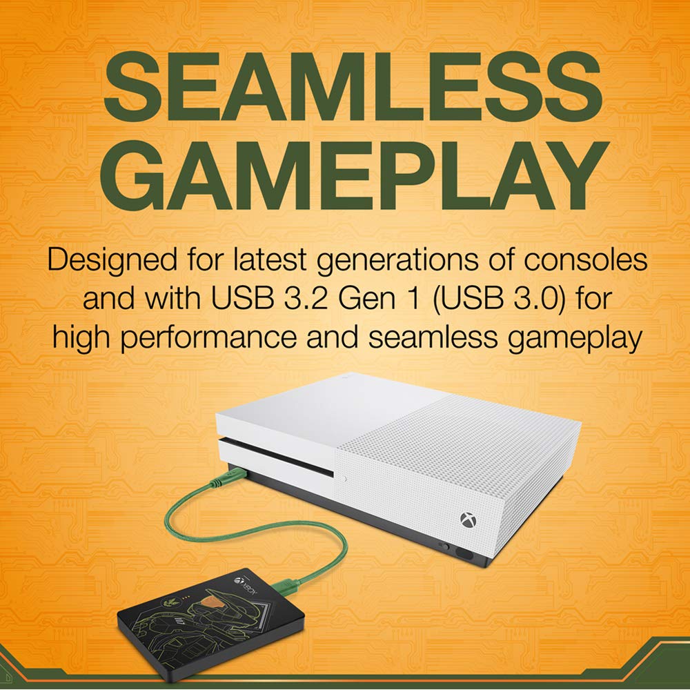 Seagate 2TB Game Drive for Xbox - Portable External Hard Drive HDD USB 3.2 Gen 1 - Compatible with Xbox One, Xbox Series X/S (STEA2000431) - Halo Master Chief Limited Edition - Perfect for Gaming Storage & Backup