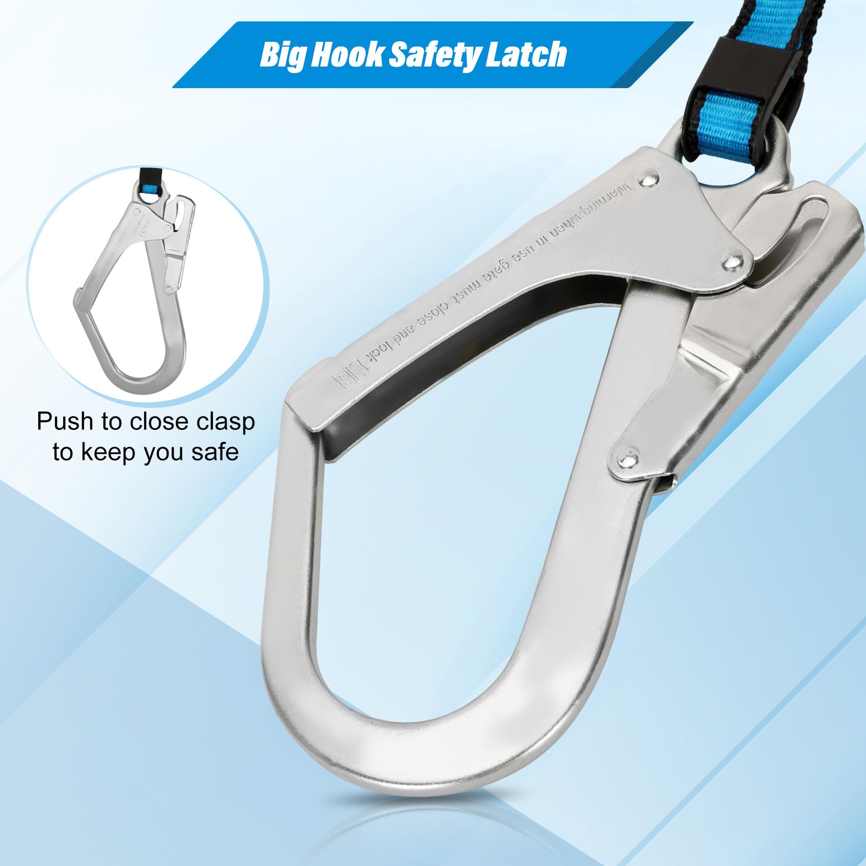 11FT Self Retracting Lifeline with Swivel Hook & Shock Absorber - OSHA Compliant Fall Protection Lanyard for Roofing, Construction & Industrial Work Safety (House Building, Warehouse Maintenance)