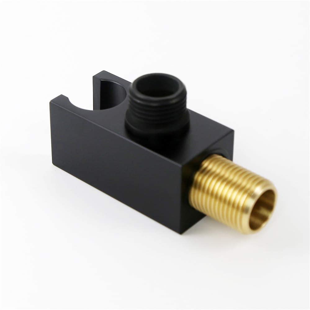 Wall Mount Shower Wand Holder with Hose Connector - Matte Black Handheld Shower Head Bracket for Bathroom & Shower System | Perfect for Spa-Like Experience & Easy Shower Cleaning