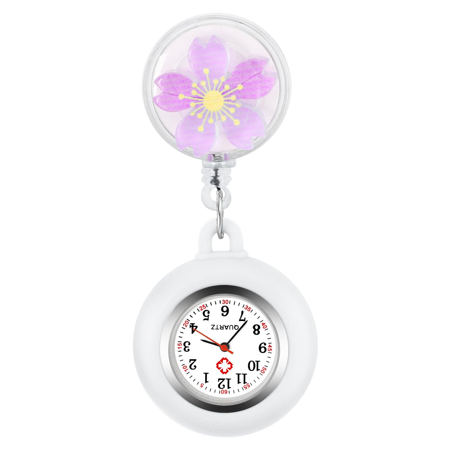 Stylish Nurse Watch with Flip Collar Clip - Retractable Arabic Numeral Dial Pocket Watch for Medical Professionals | Perfect for Hospital Shifts, Nursing Duties & Healthcare Work