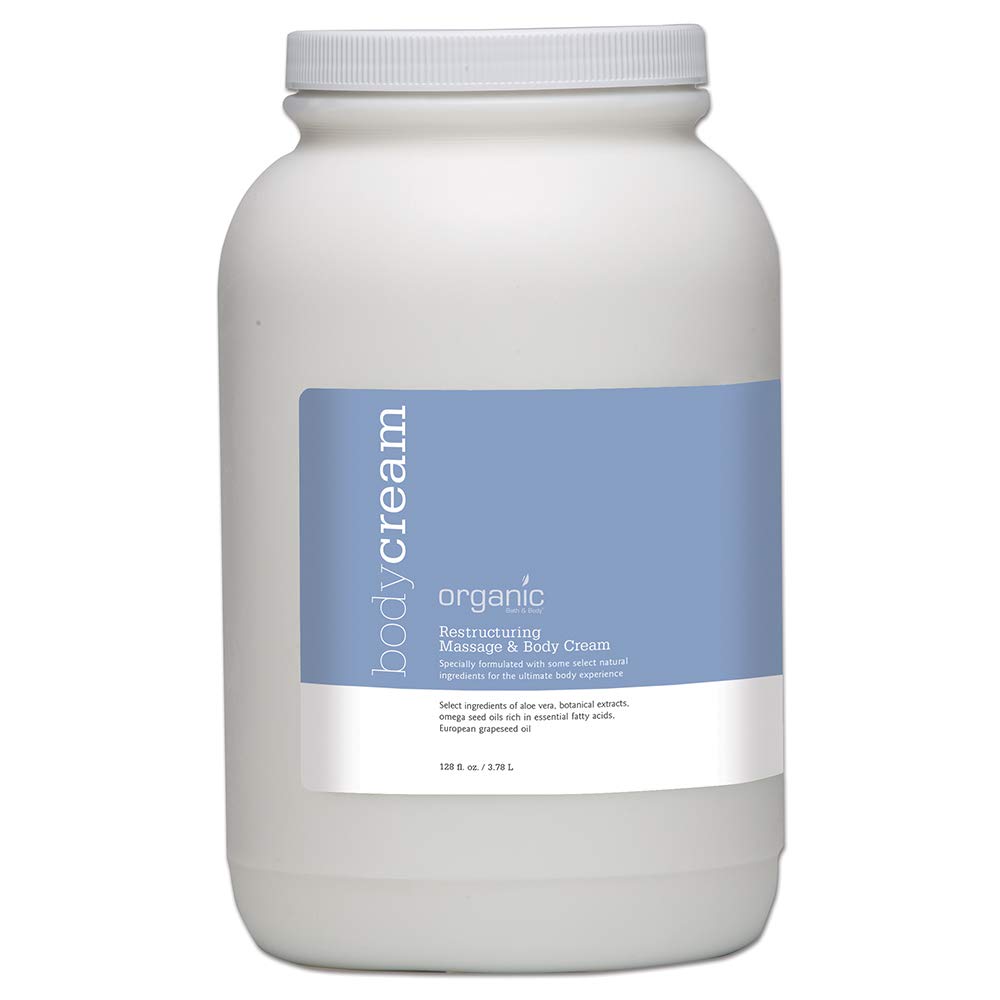 Organic Restructuring Massage & Body Cream for Deep Hydration - 128 oz Large Size | All-Natural Moisturizer for Dry Skin, Stretch Marks & Cellulite | Perfect for Spa, Post-Workout Recovery & Daily Skincare Routine