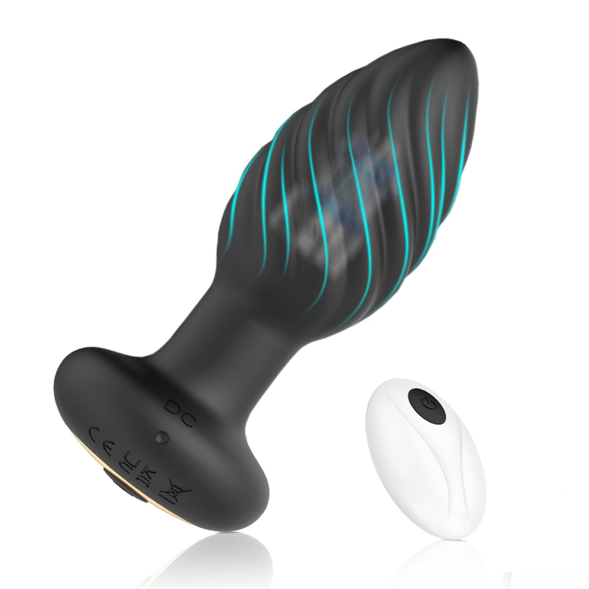 Premium Anal Plug with 10 Vibrating Modes & Wireless Remote Control - Spiral Design Prostate Massager for Men & Women | Enhance Intimacy, Couples Play & Solo Pleasure | Discreet Adult Sex Toy for Home & Travel Use
