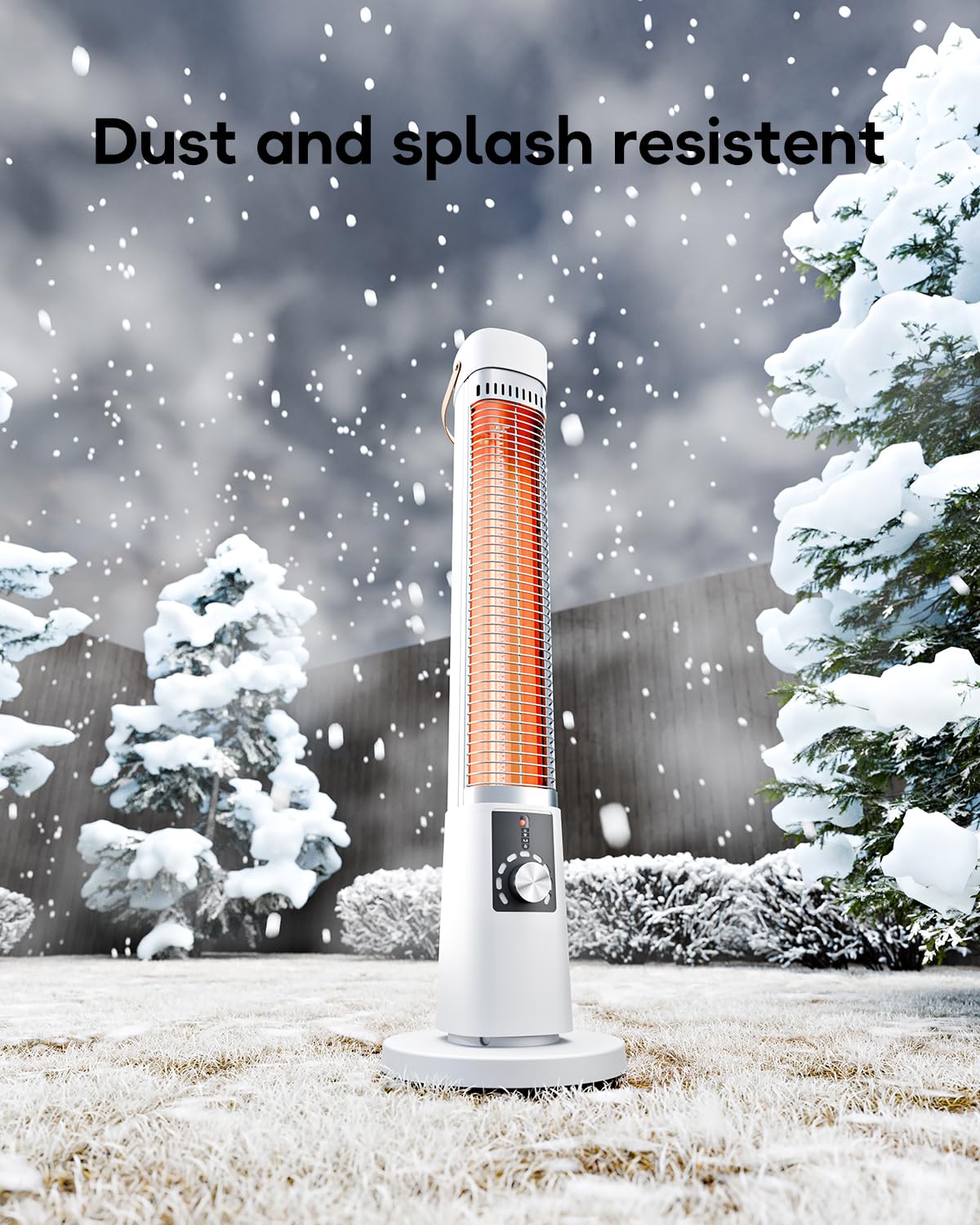 Outdoor Patio Heater & Indoor Electric Space Heater - Portable Infrared Heater with Timer & 60° Oscillation - Perfect for Backyard, Deck, Garage, and Home Heating