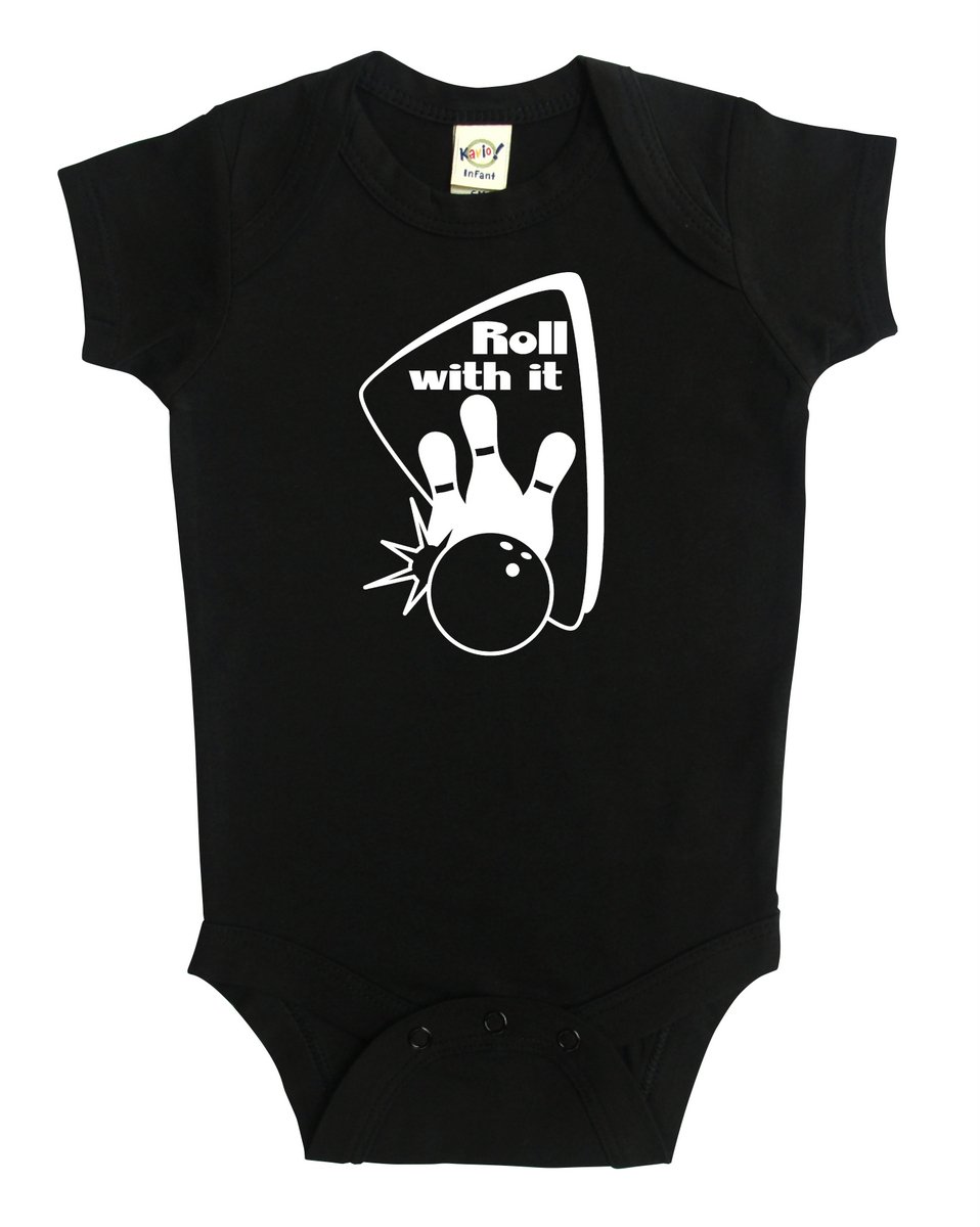 Roll with It Bowling Silhouette Baby Bodysuit - Cute Infant Onesie for Bowling Fans & Family Outings - Perfect for Baby Showers, Birthday Gifts & Bowling Alley Visits