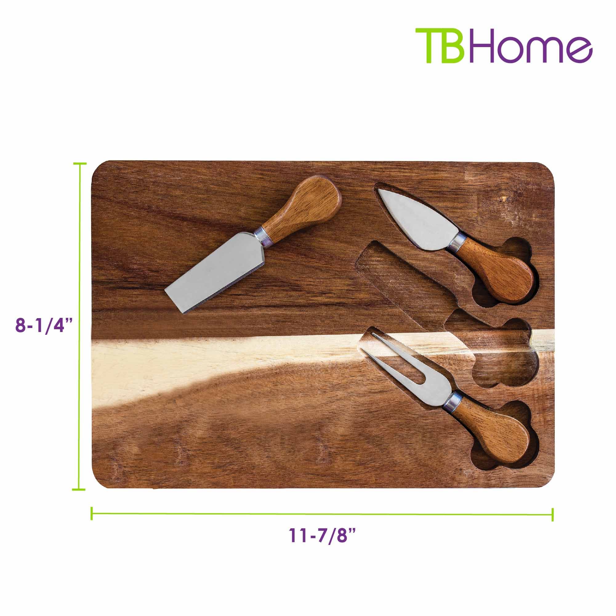 Premium Charcuterie Board Set with Built-In Cheese Knives - Elegant Wooden Serving Tray for Cheese, Charcuterie & Appetizers - Perfect for Dinner Parties, Wine Nights & Holiday Entertaining