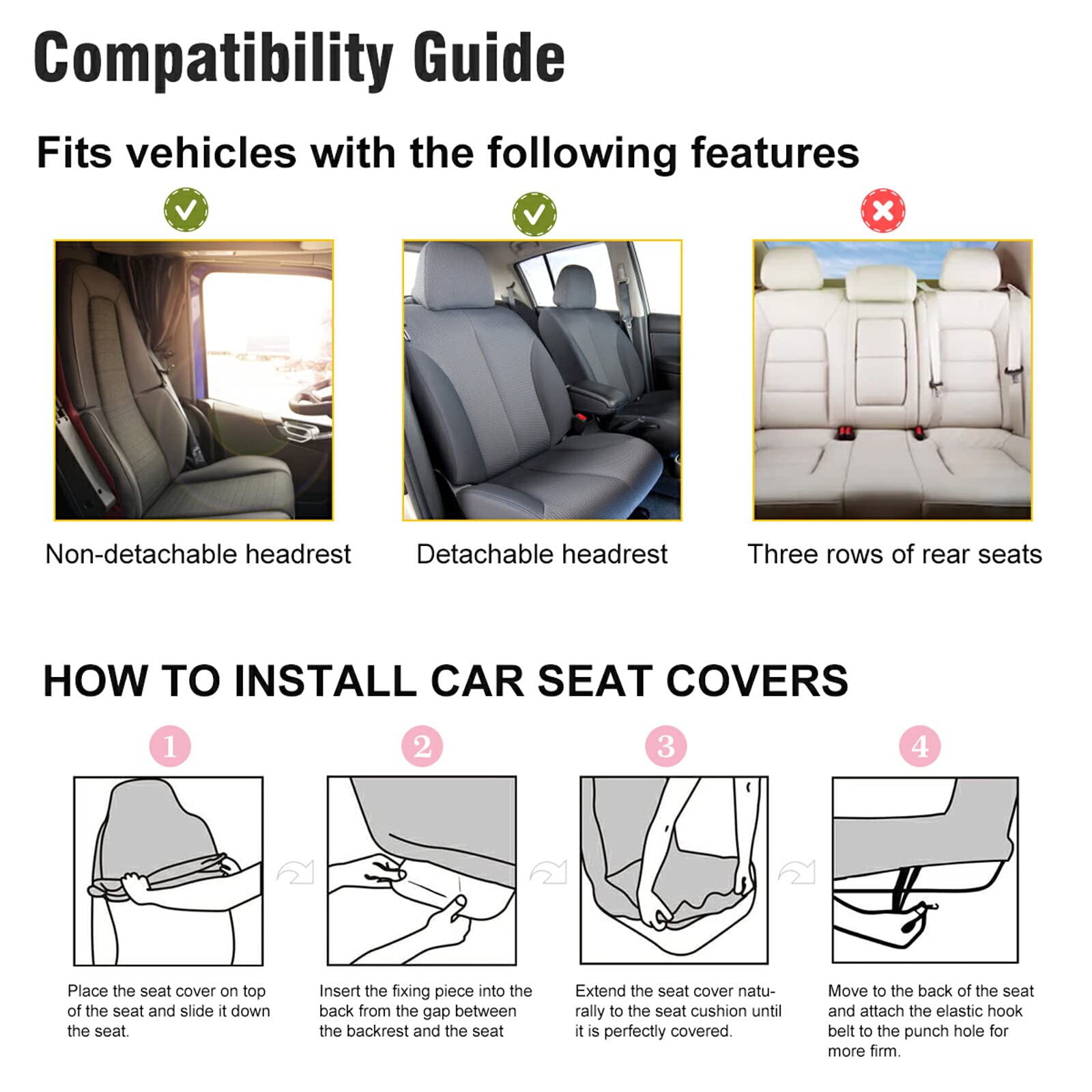 ALAZA Cute Purple Horse Print Car Seat Covers - Front Seat Set for Women | Soft & Durable Bucket Seat Protectors | Universal Fit Auto Interior Accessories | Perfect for Daily Commute & Road Trips