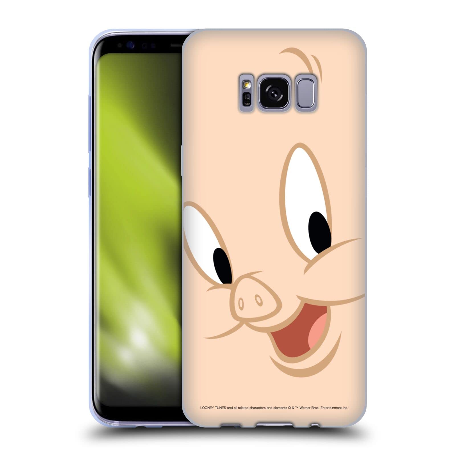 Looney Tunes Porky Pig Full Face Soft Gel Case for Samsung Galaxy S8 - Officially Licensed by Head Case Designs - Perfect for Everyday Use and Gift Giving