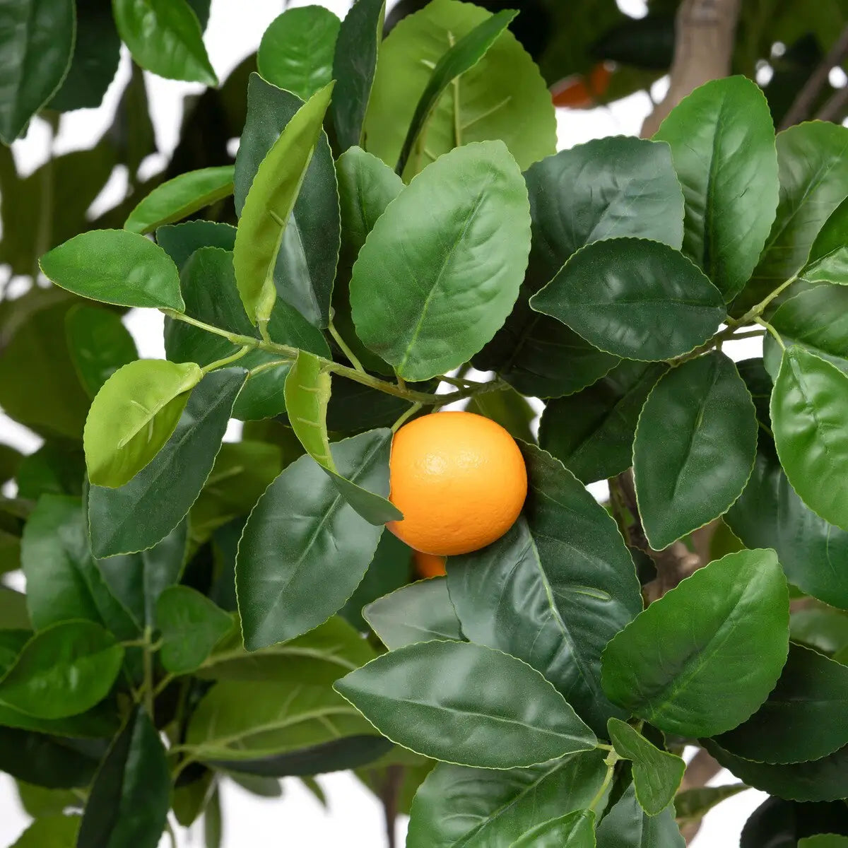 Artificial Orange Tree with Weighted Black Pot - Realistic Fake Plant for Home Decor, Office, Living Room & Indoor Spaces
