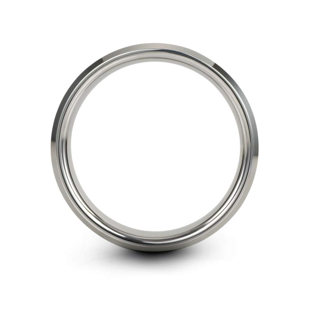 Tungsten Carbide Wedding Band Ring for Men & Women - 6mm Blue Black Center Line, Beveled Edge, Brushed & Polished Finish - Custom Engraved Anniversary & Engagement Ring - Perfect for Weddings, Proposals & Special Occasions
