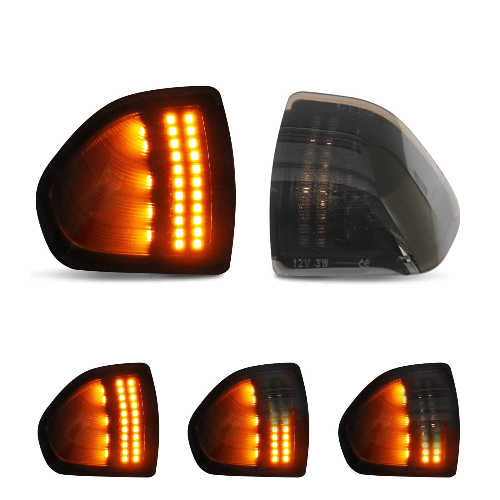 D-Lumina Sequential LED Mirror Turn Signal Light - Smoked Lens for 2010-2018 Dodge Ram 1500/2500/3500/4500/5500 - Dynamic Side Mirror Indicator Replacement (Fits Part #68302828AA & 68302829AA) - Pack of 2 - Enhances Safety & Style for Night Driving & Off-Road Adventures