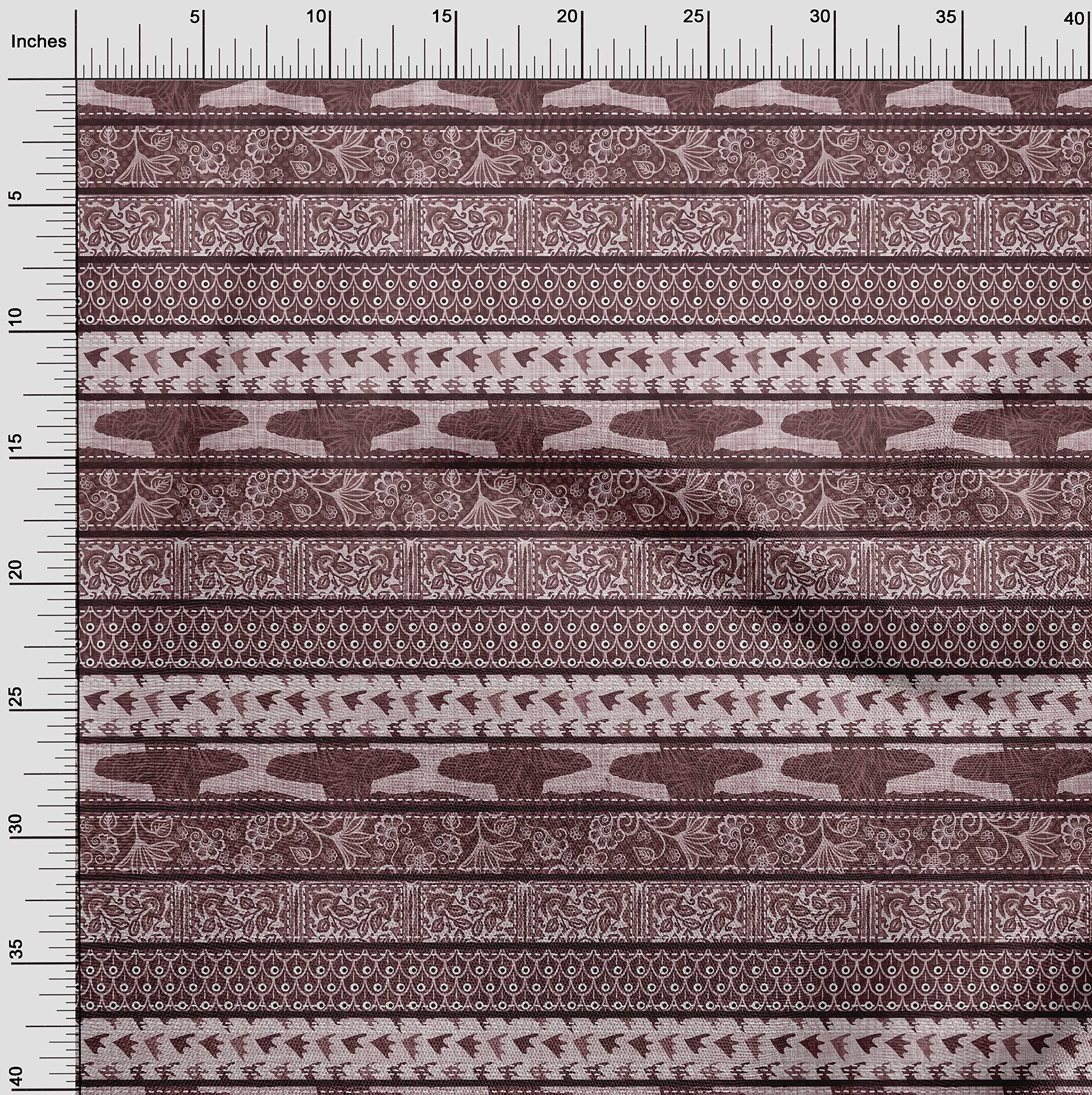 oneOone Rayon Pink Fabric Mix Block Pattern Dress Material - 56 Inch Wide Printed Fabric by The Yard | Perfect for DIY Dresses, Skirts & Home Decor Projects